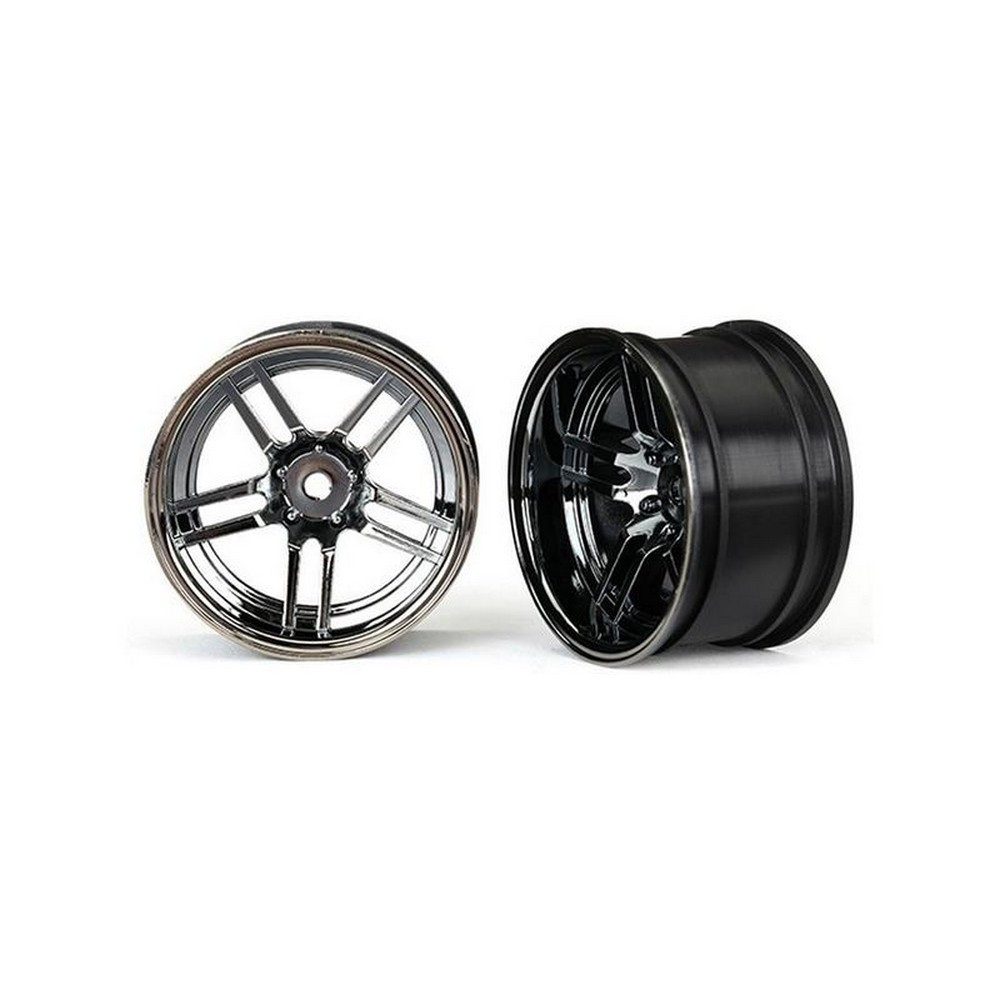 Modellbausatz 8372 Felge, 1.9' Split-Spoke Chrome-schwarz extrabreit hinten (2)
