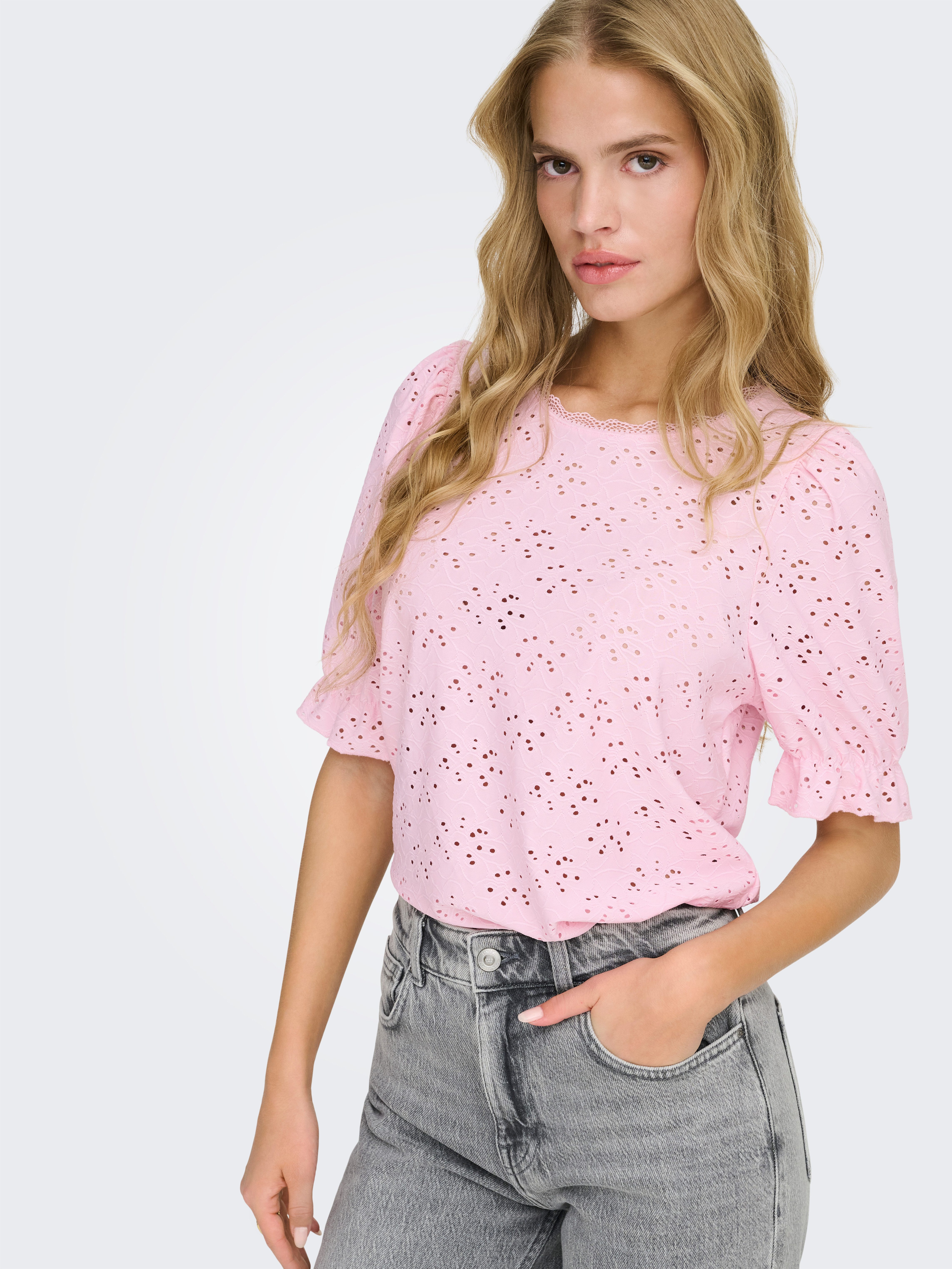 ONLY Kurzarmshirt ONLNEW SMILLA LIFE S/S PUFF TOP JRS