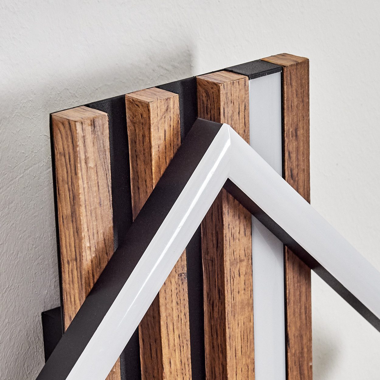 hofstein Wandleuchte Wandlampe aus Metall/MDF/Kunststoff in Schwarz/Holzoptik/Weiß, ohne Leuchtmittel, Wandleuchte im modernen Design, 19 Watt, 1990 Lumen