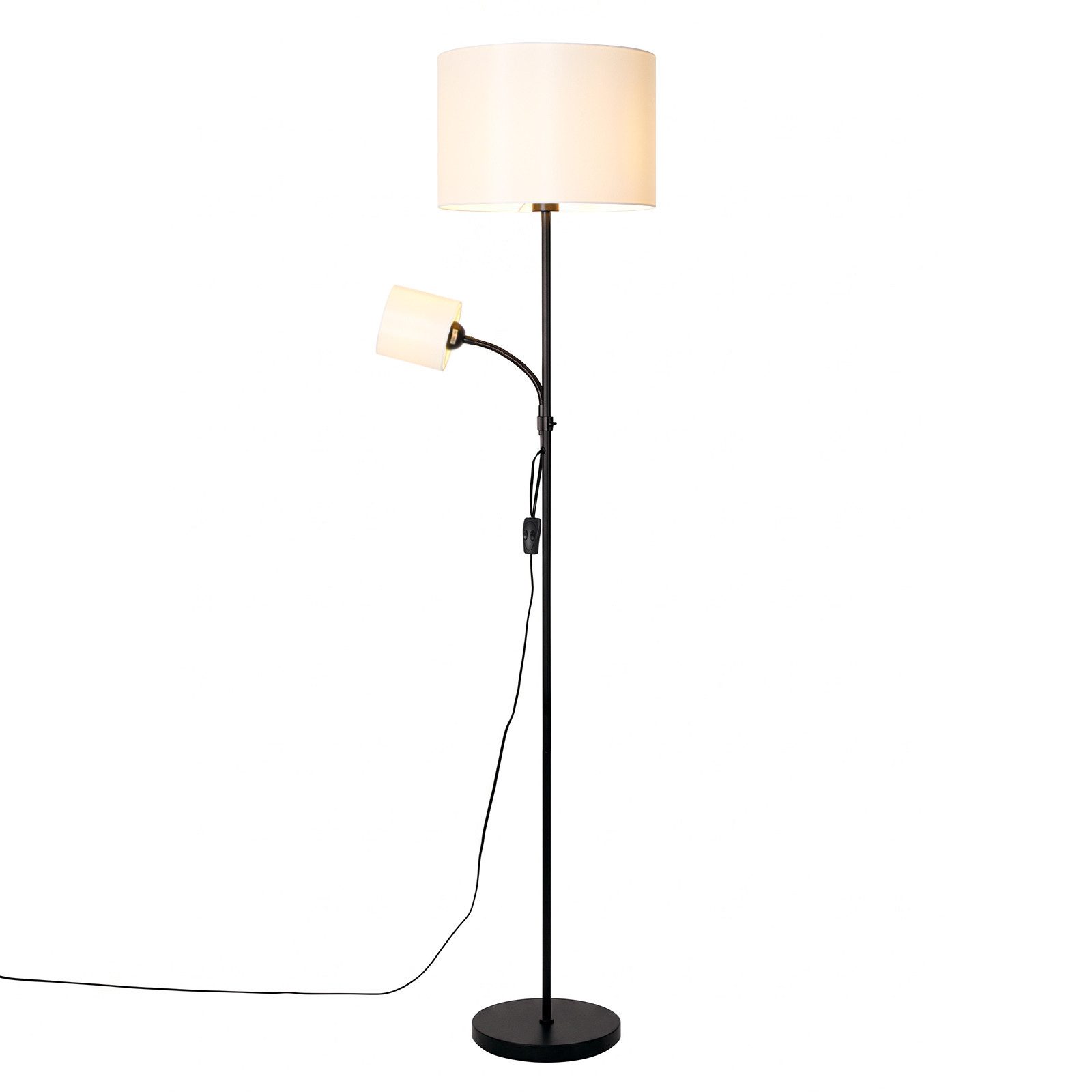 OTTO home Stehlampe Avveline - Textilschirm Stehleuchte, ohne Leuchtmittel, H. 168 cm, Stoffschirm Ø 36 x 25 cm E27 Leseleuchte Ø 12 x 11,5 cm E14