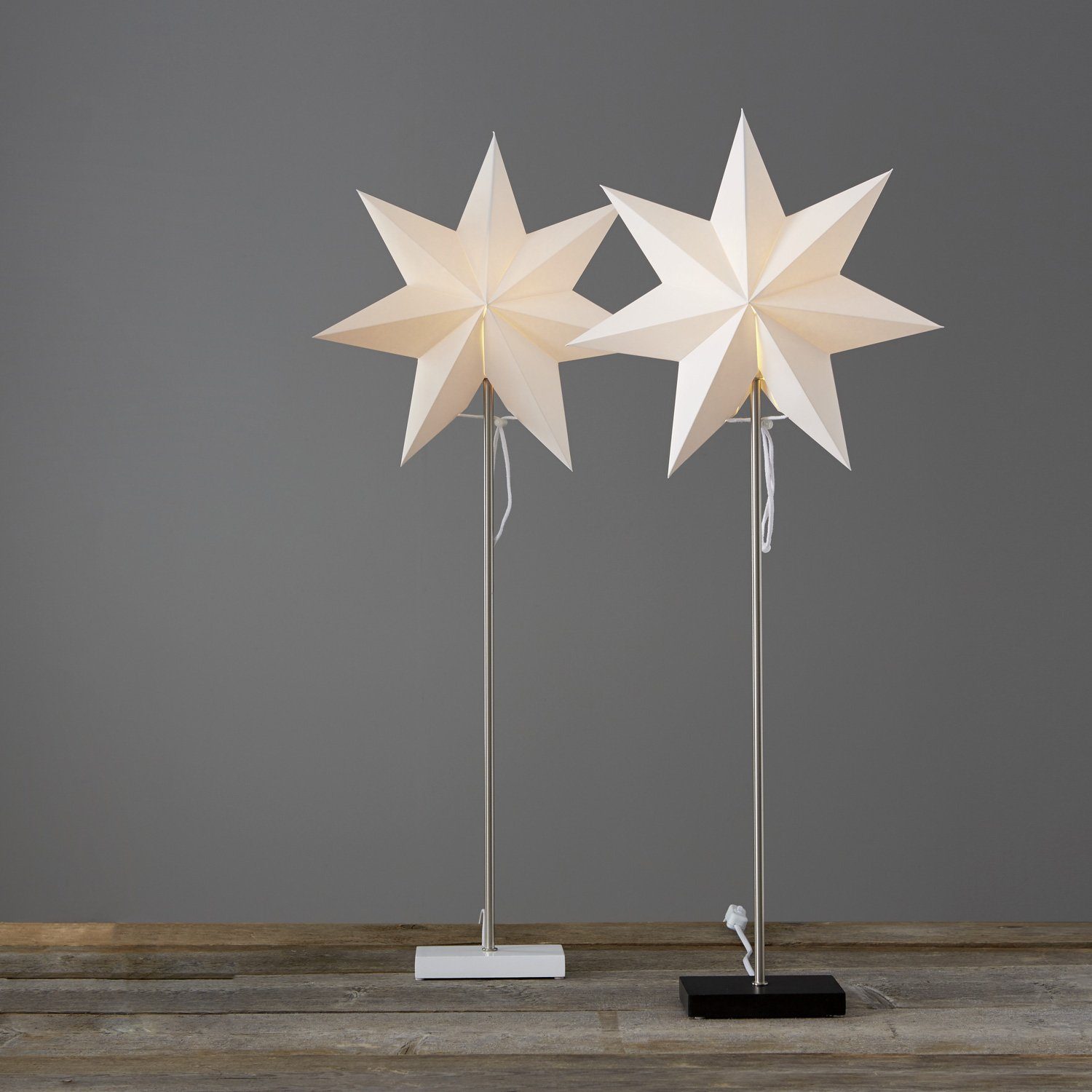 stehend Weihnachtsstern LED E14 Papierstern STAR Stern Stehleuchte TRADING 80cm weiß 7-zackig
