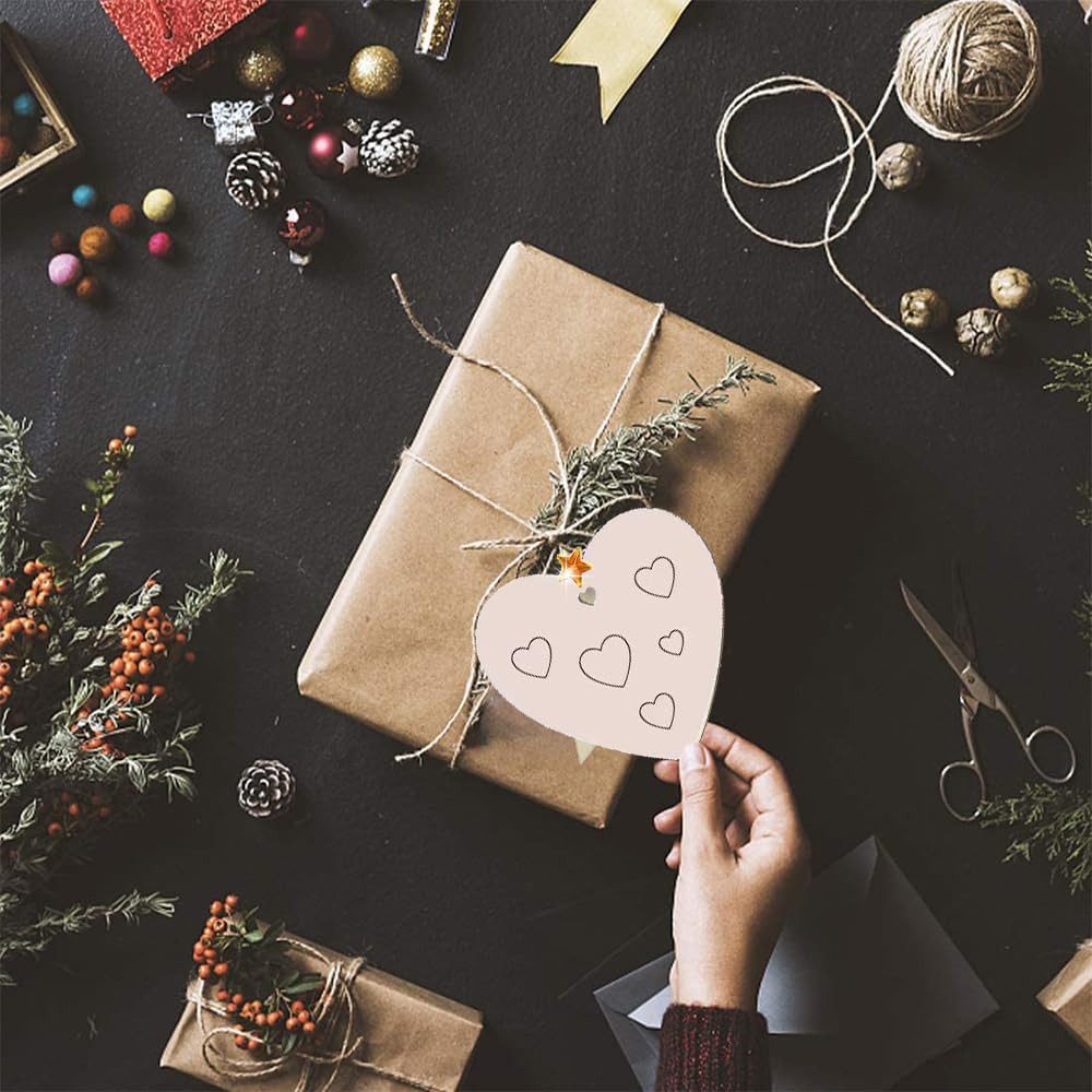 FOUORTUNATE-BEE Dekohänger Holzanhänger zum Bemalen Weihnachten (Holz-Bastelset, Christbaumschmuck zum Bemalen, Holzanhänger für den Weihnachtsbaum, DIY-Weihnac – Bild 4 von 5