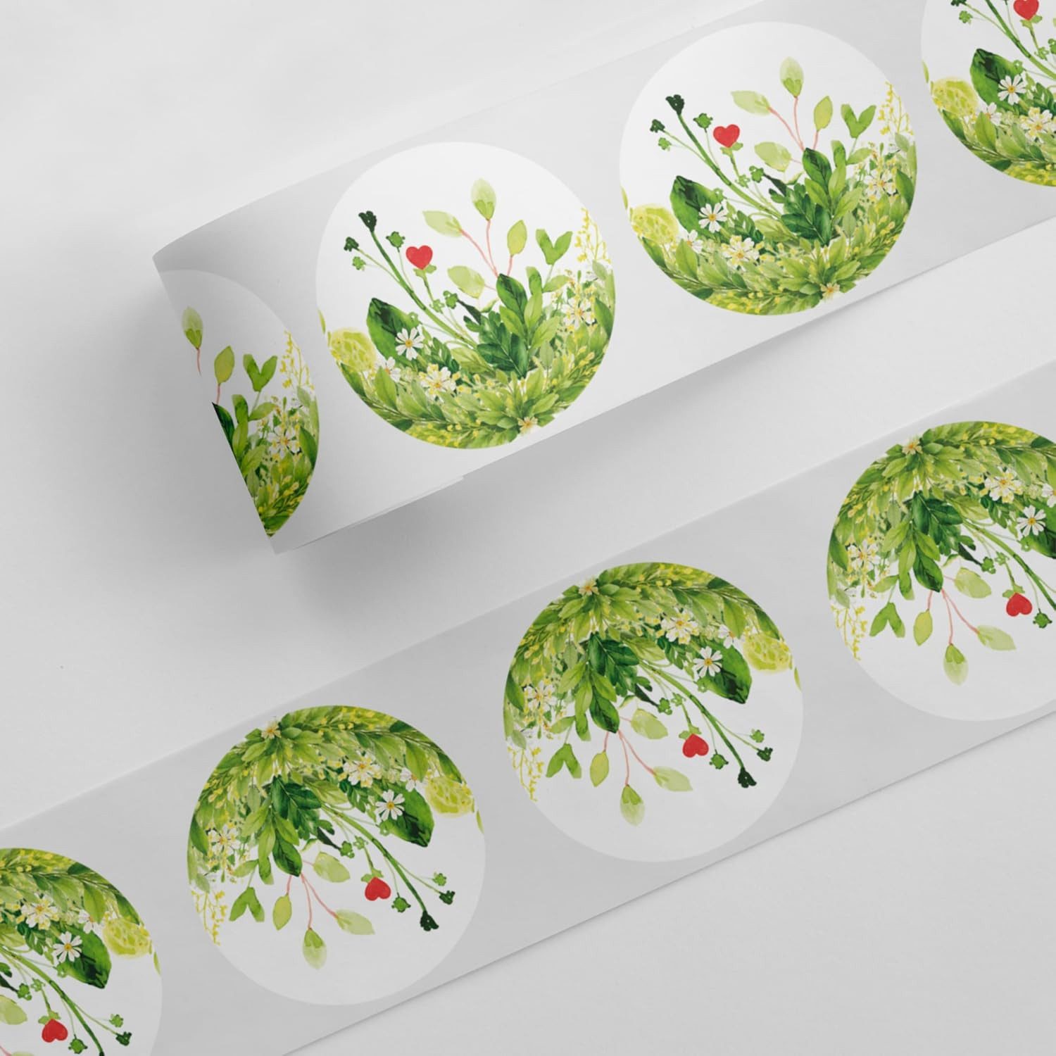 Logbuch-Verlag Aufkleber 200 Aufkleber Blumen rund Ø 4 cm – Sticker auf Rolle in Aquarell-Optik