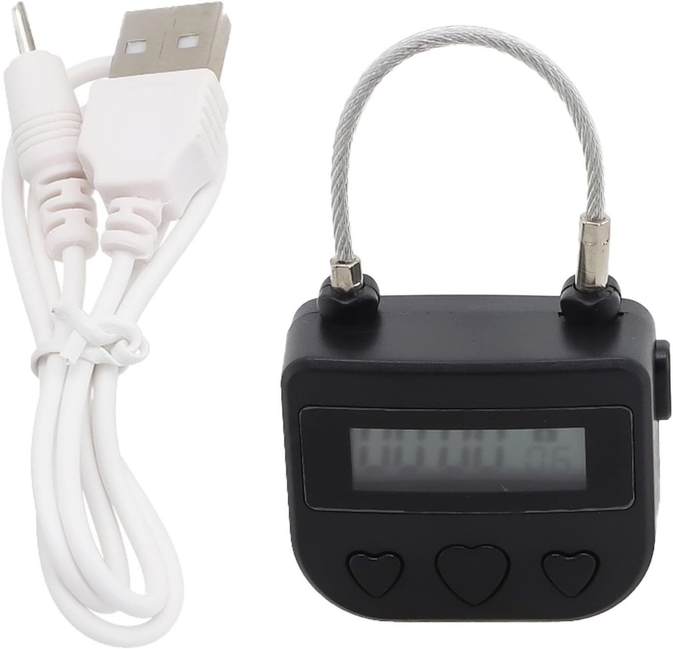 FELIXLEO Vorhängeschloss "Elektronisches Zeitschloss USB Aufladbar Timer Sperre bis Schwarz "