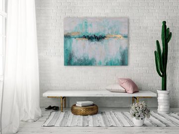 KUNSTLOFT Gemälde Geheimnis des Wassers 100x75 cm, Leinwandbild 100% HANDGEMALT Wandbild Wohnzimmer