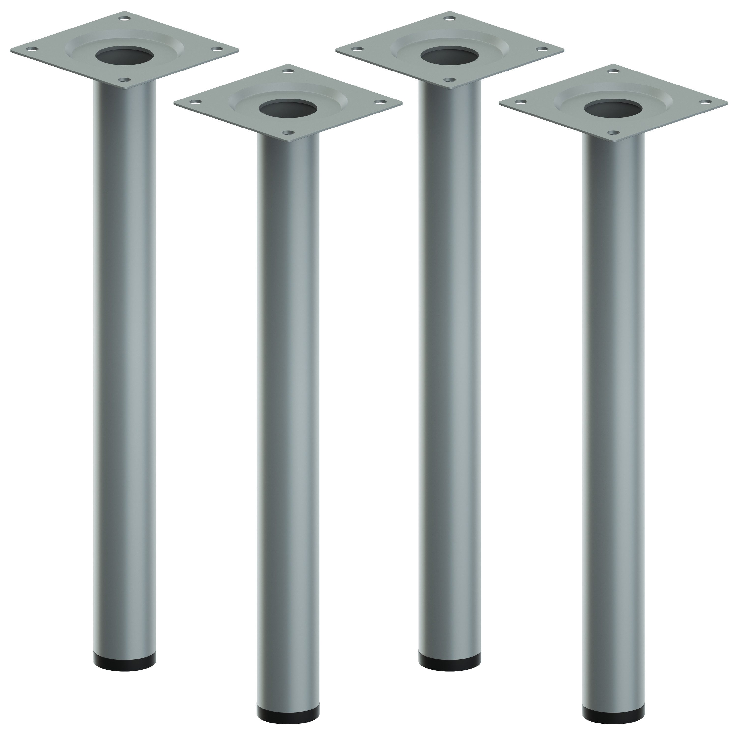 ib style Tischbein 4er Set Tischbein Ø 30 mm Silbermatt, Tischfüße - Möbelfüße