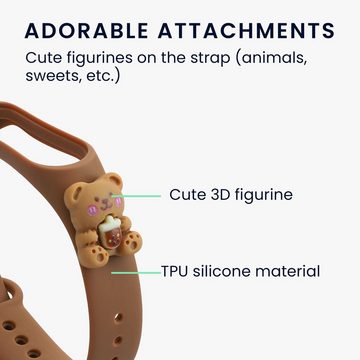 kwmobile Uhrenarmband Sportarmband für Xiaomi Mi Band 4 / Mi Band 3 Armband, Fitnesstracker Band aus TPU Silikon Bärchen Design