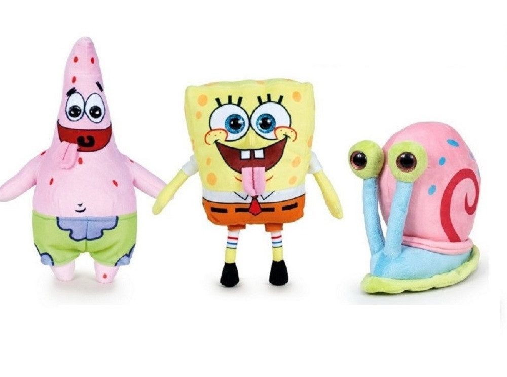 Nickelodeon Kuscheltier Sponge Bob Schwammkopf Patrick Kuscheltier XXL 30cm Spongebob Patrick (1-St), Super weicher Plüsch Stofftier Kuscheltier für Kinder zum spielen