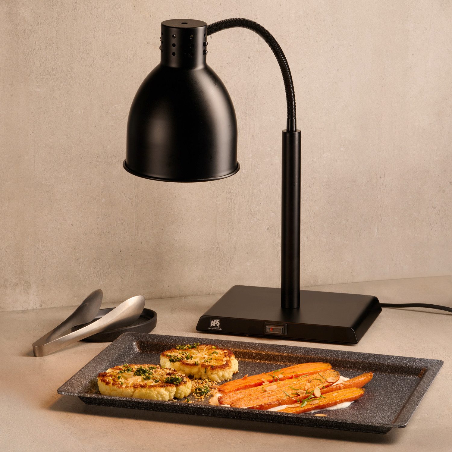 APS Speisenwärmer Wärmelampe, (1-tlg), 27x20,5 cm, H:68 cm, flexibler Arm, inkl. Infrarotlampe, E27, 1x 250 W