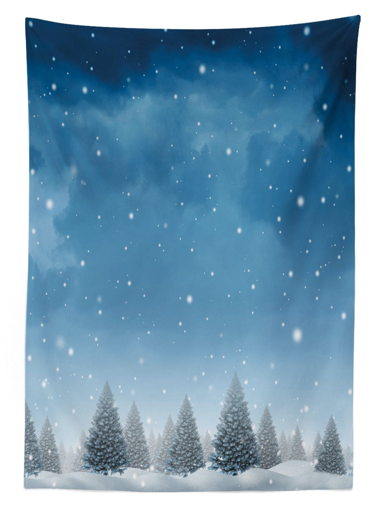 Abakuhaus Tischdecke Farbfest Waschbar Klare Außen geeignet Bäume Für Bereich Farben, Winter Blau Waldes Weihnachten des den