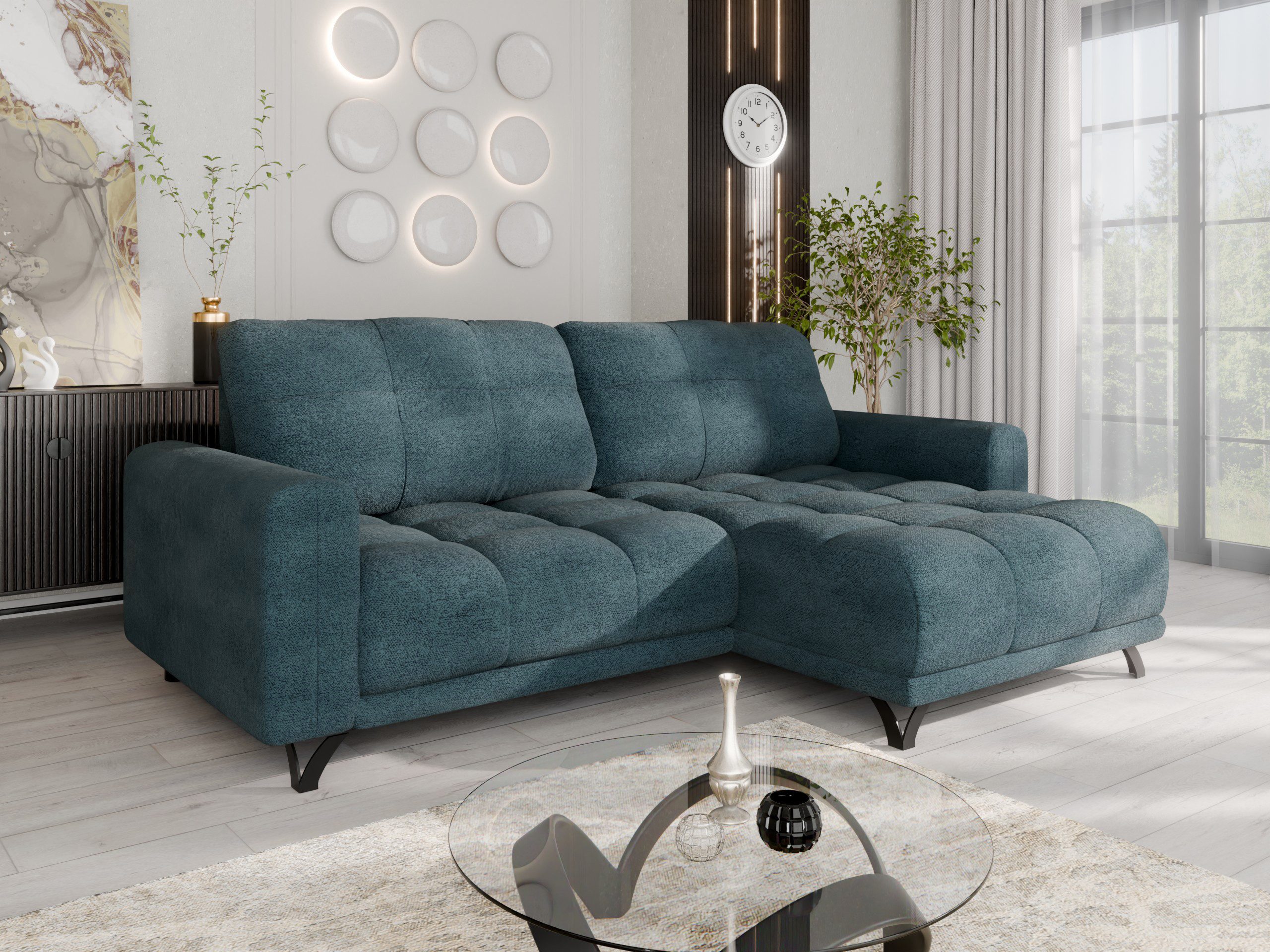 PANDA MÖBEL GmbH Ecksofa Ecksofa FERRINO L-Form, Recamiere beidseitig montierbar, mit Relaxfunktion