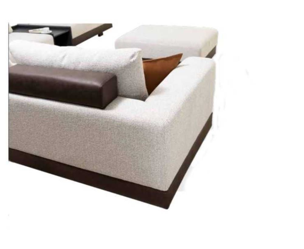 JVmoebel Ecksofa (2-St), Wohnzimmer-Set Couch, Made Europa Modernes in L-Form Sofa Hocker Wohnzimmer Möbel Luxus
