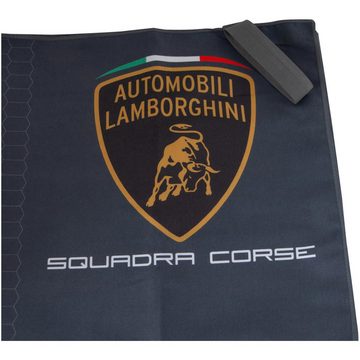 Automobili Lamborghini Badetuch Squadra Corse Handtuch, mit Gurt zum Zusammenrollen und Mitnehmen