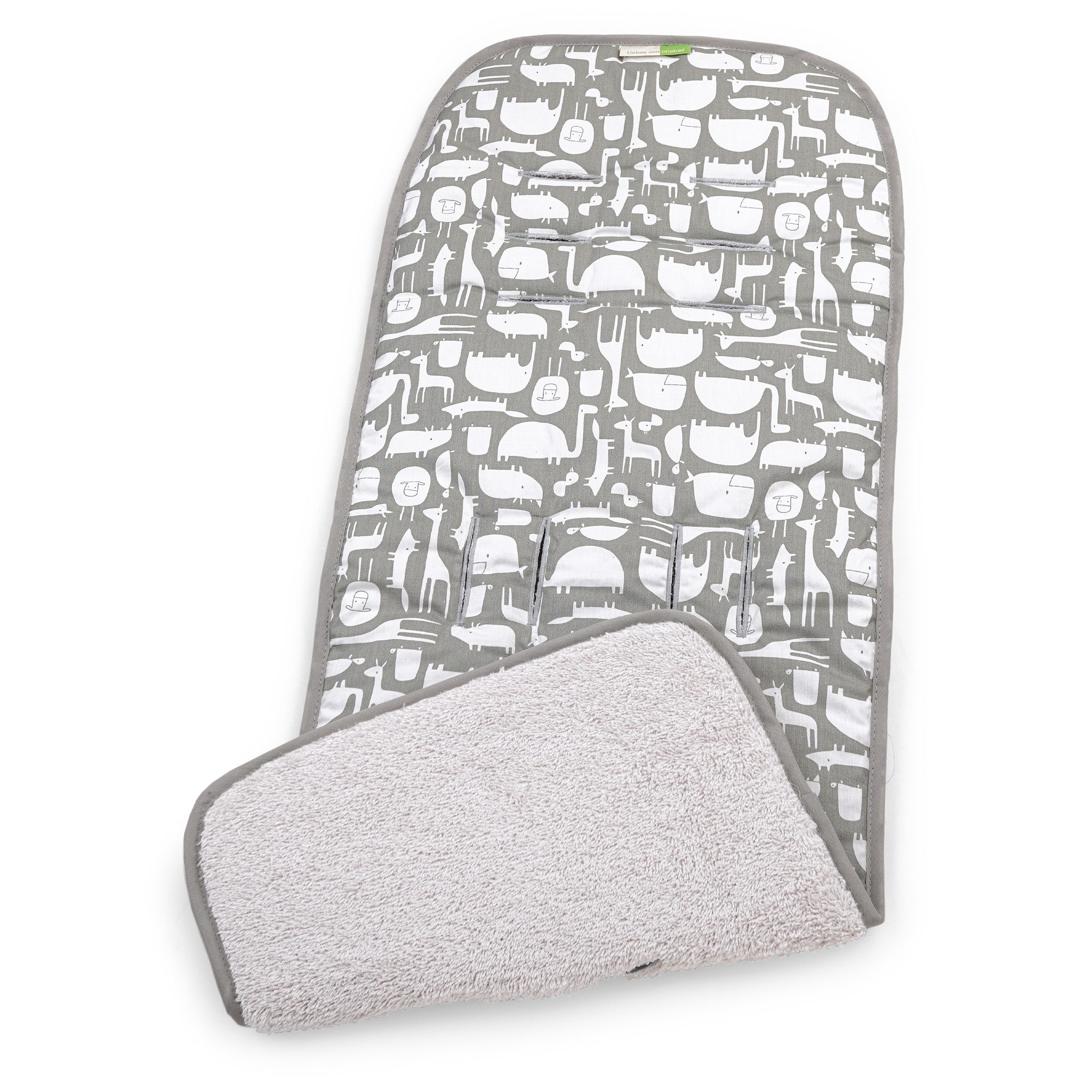 Liebes von priebes Kinderwagen-Sitzauflage Kinderwagen-Sitzauflage Sitzauflage Sissi für Kinderwagen & Buggy, Atmungsaktive saugfähige Frotteeseite beidseitig verwendbar, waschbar