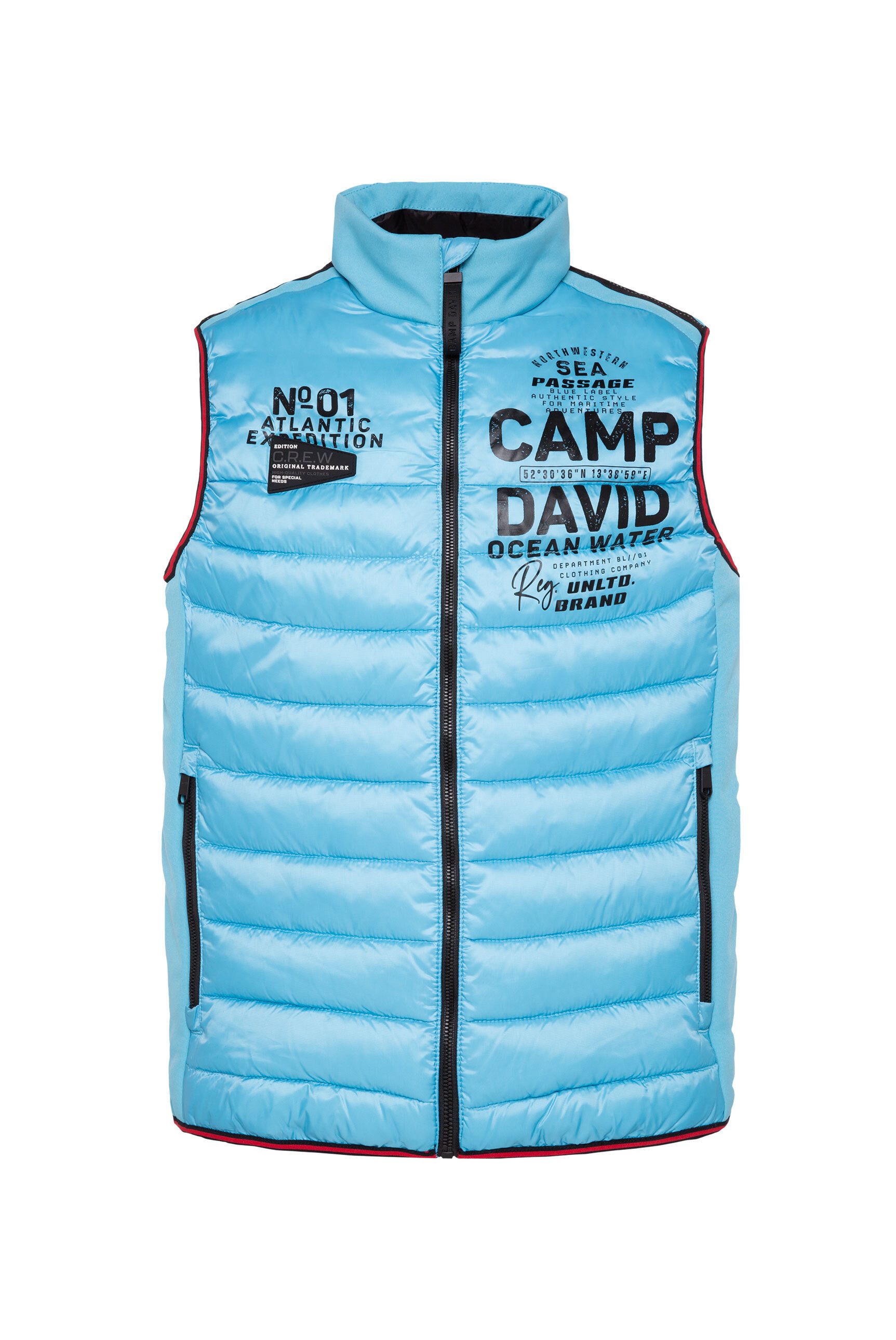 CAMP DAVID Steppweste mit Windfangleiste
