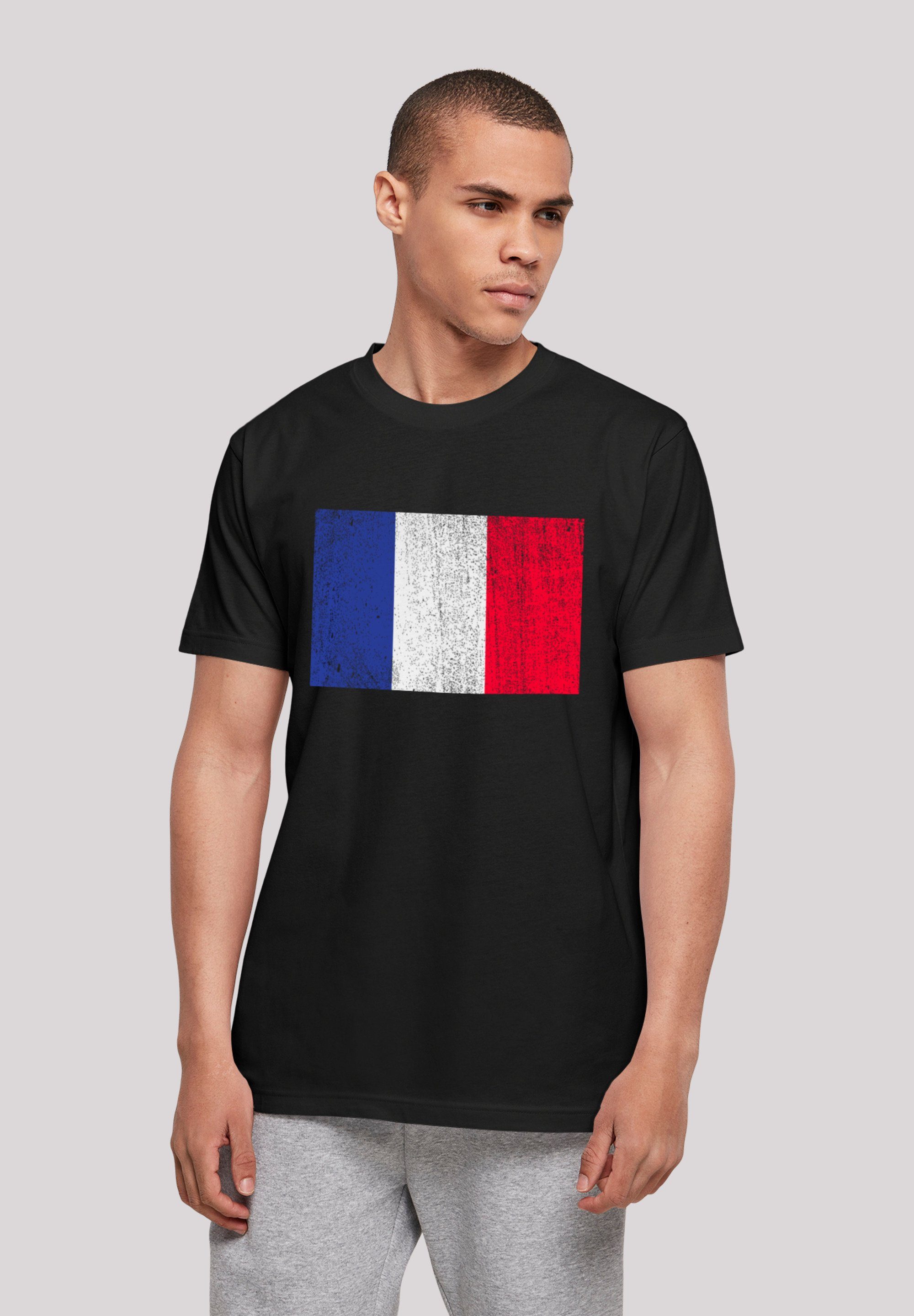 F4NT4STIC T-Shirt Frankreich Flagge France distressed Print schwarz | T-Shirts