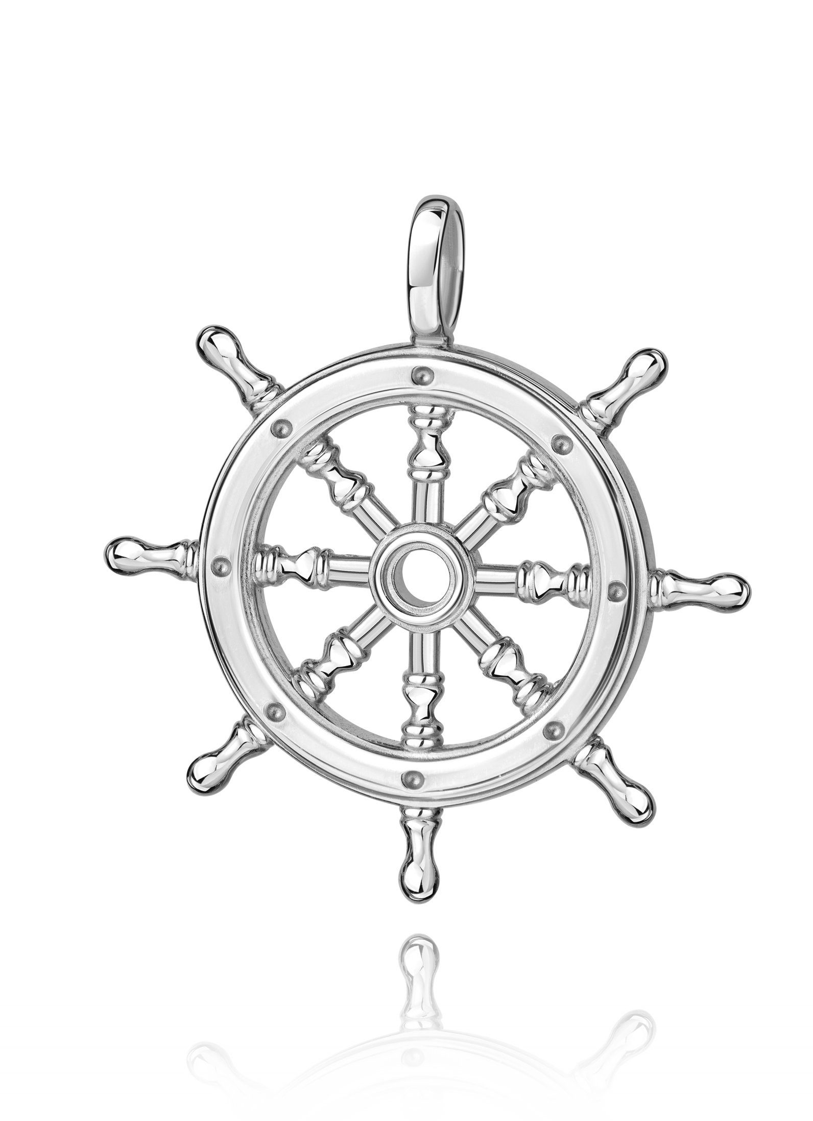JEVELION Kettenanhänger KETTENANHÄNGER Schiffsruder Steuerrad Anhänger 925 Sterlingsilber (Steuerrad, für Damen), Schmuckanhänger - Made in Germany