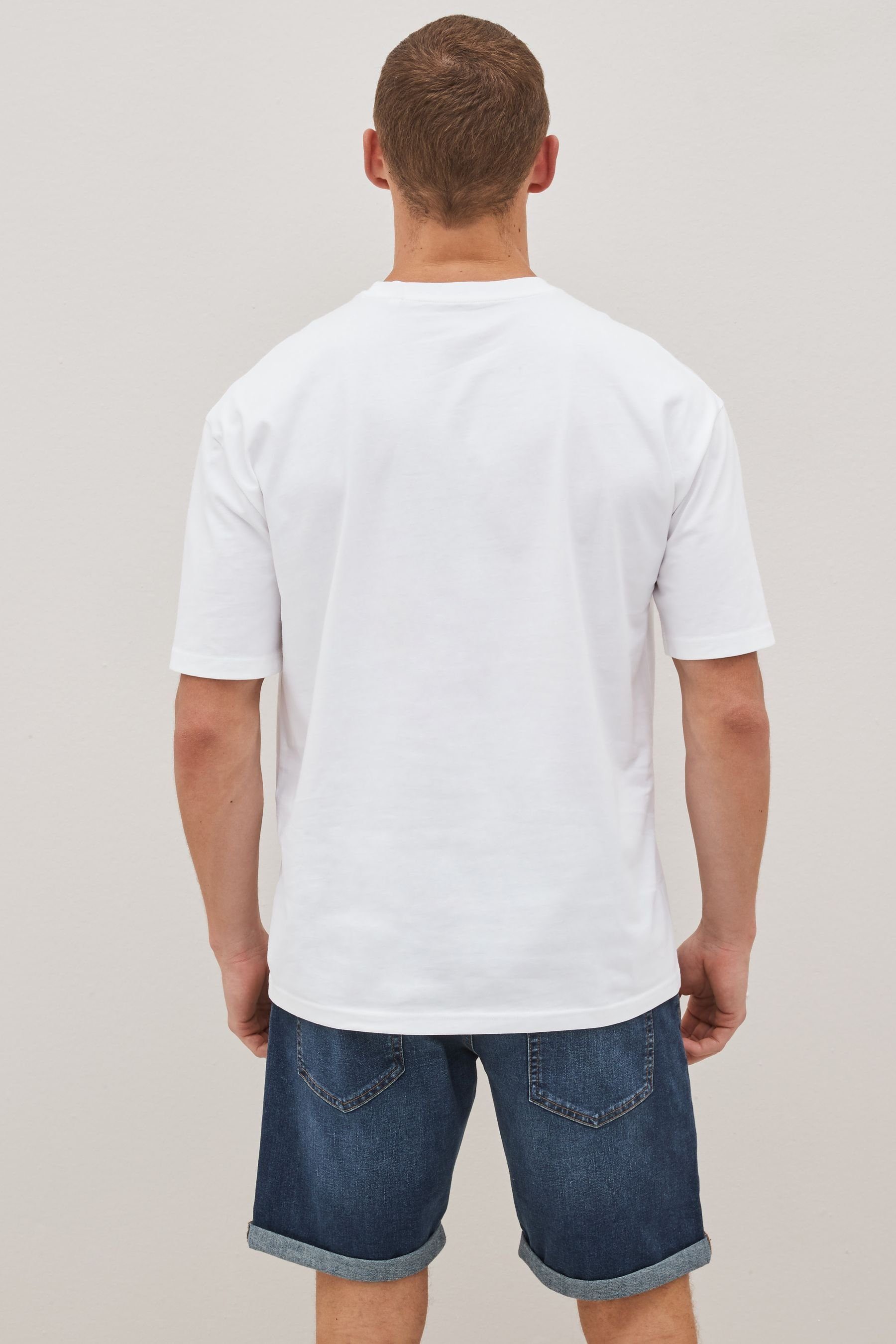 Next Rundhals-T-Shirt Fit Relaxed im White T-Shirt (1-tlg)