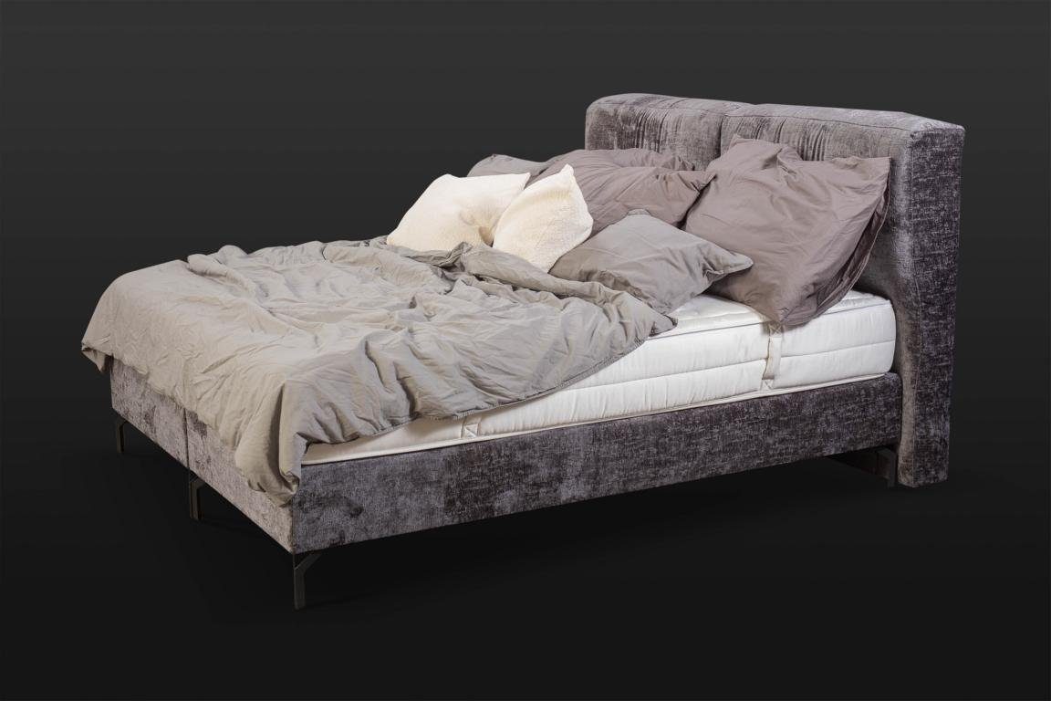 JVmoebel Bett Graues Doppelbett Moderne Schlafzimmermöbel Designer Textilbetten (1-tlg., 1x Bett), Made in Europa