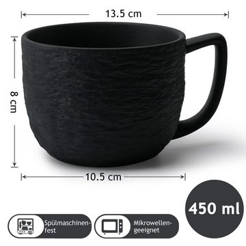 MiaMio Tasse 4er Kaffeetassen Set aus Keramik Kaffeebecher - Oasis Collection