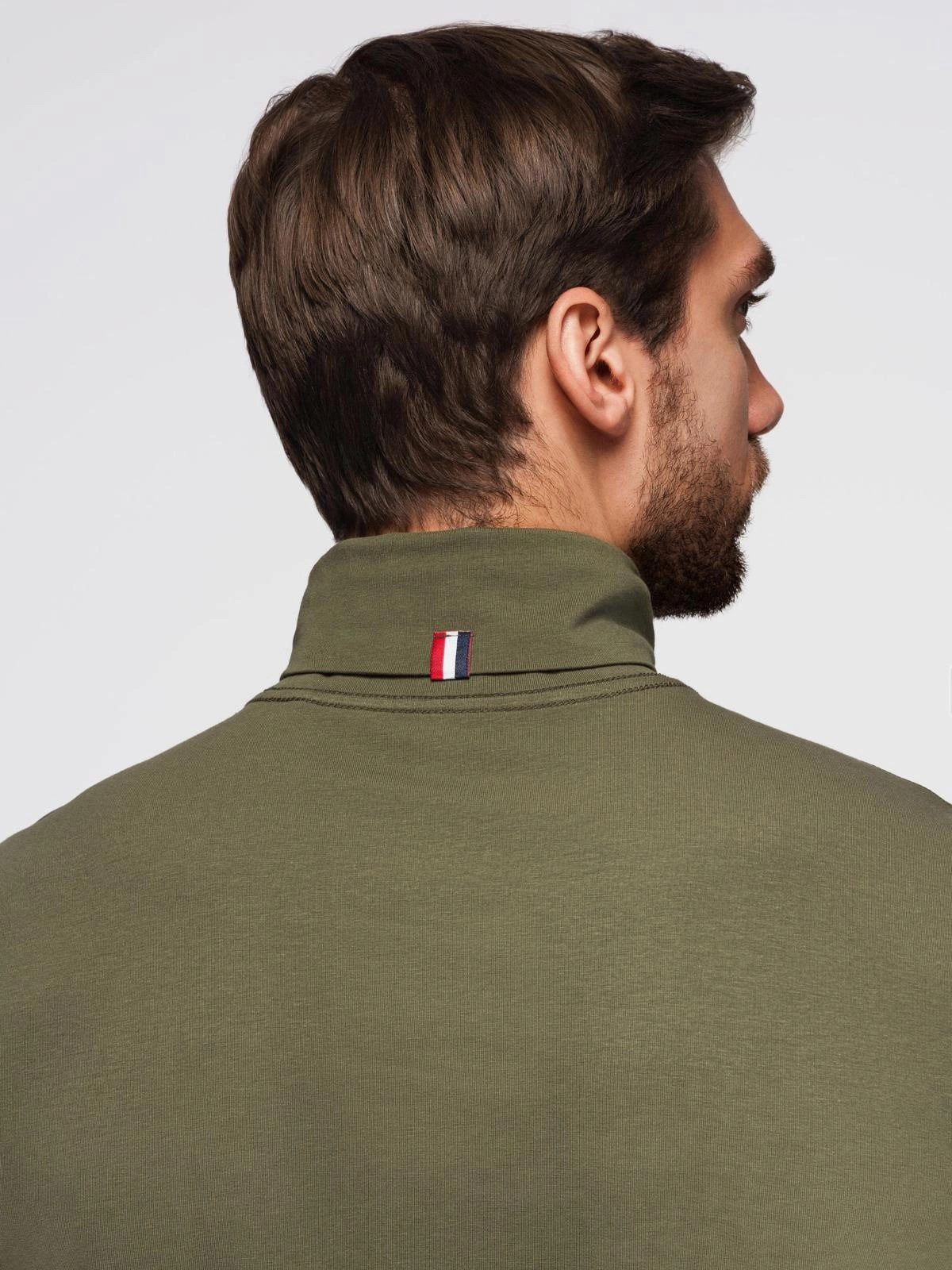 OMBRE Rollkragenpullover Unifarbenes Herren-Longsleeve mit Rollkragen