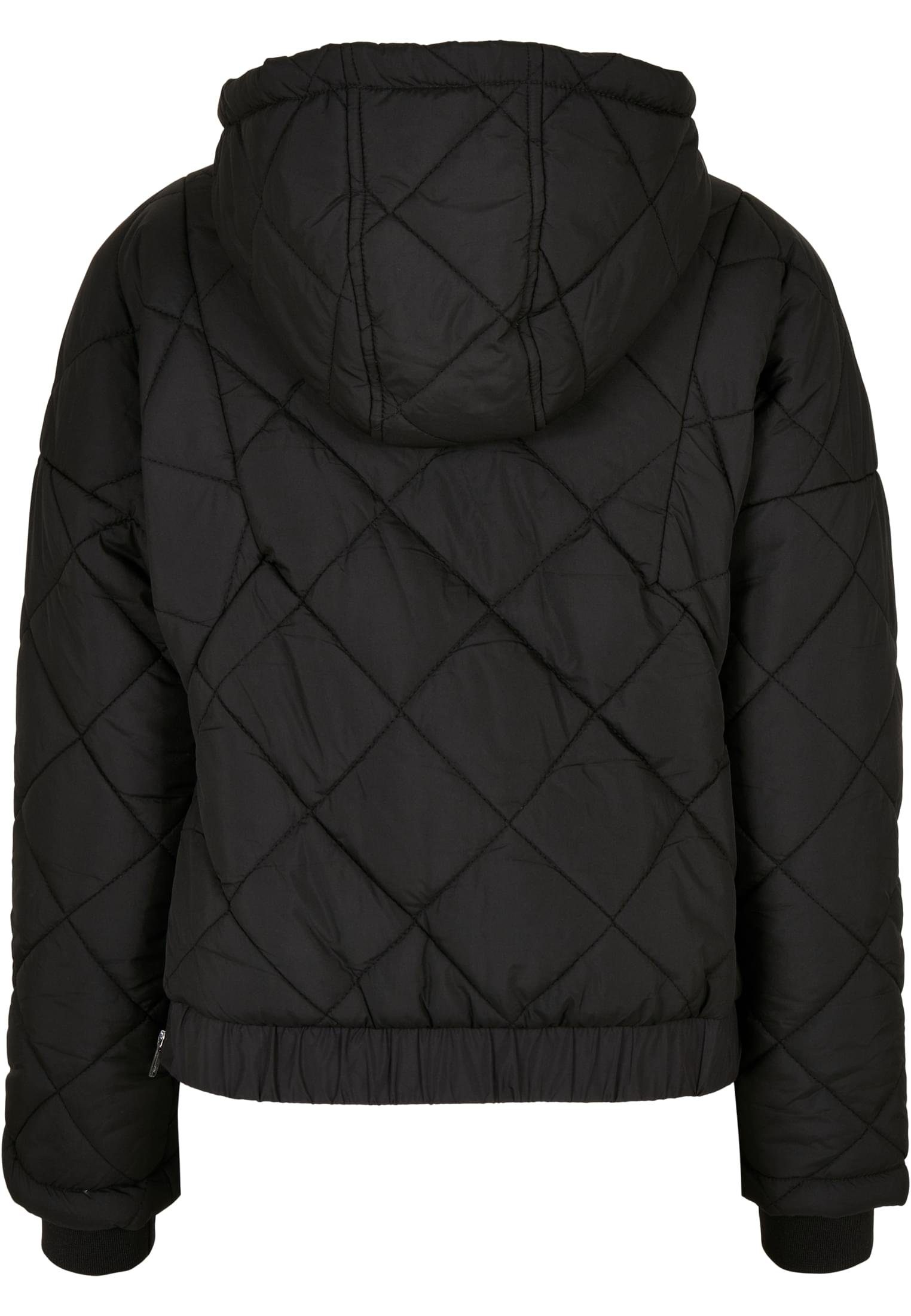 Damen Ladies Oversized Pull black Quilted Over CLASSICS URBAN Winterjacke (1-St) Diamond Jacket