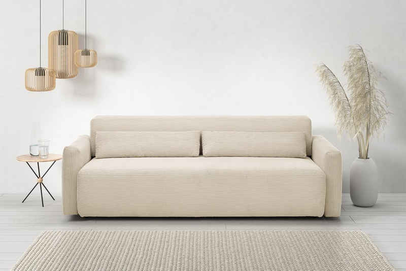 KAWOLA Schlafsofa NEO, Bettsofa Cord verschiedene Farben