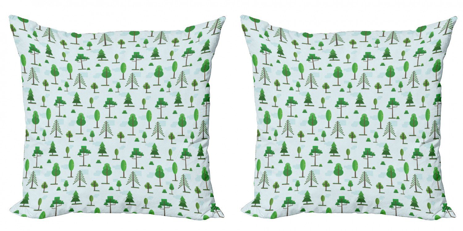 Kissenbezüge Modern Accent Doppelseitiger Digitaldruck, Abakuhaus (2 Stück), Geometrischer Wald Frühling Wald