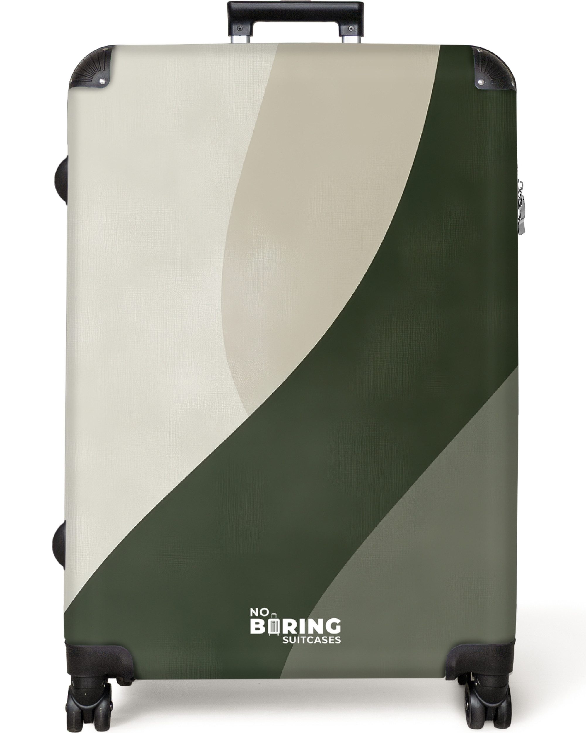 NoBoringSuitcases.com© Hartschalen-Trolley Abstrakte Welle in Olivgrün günstig online kaufen