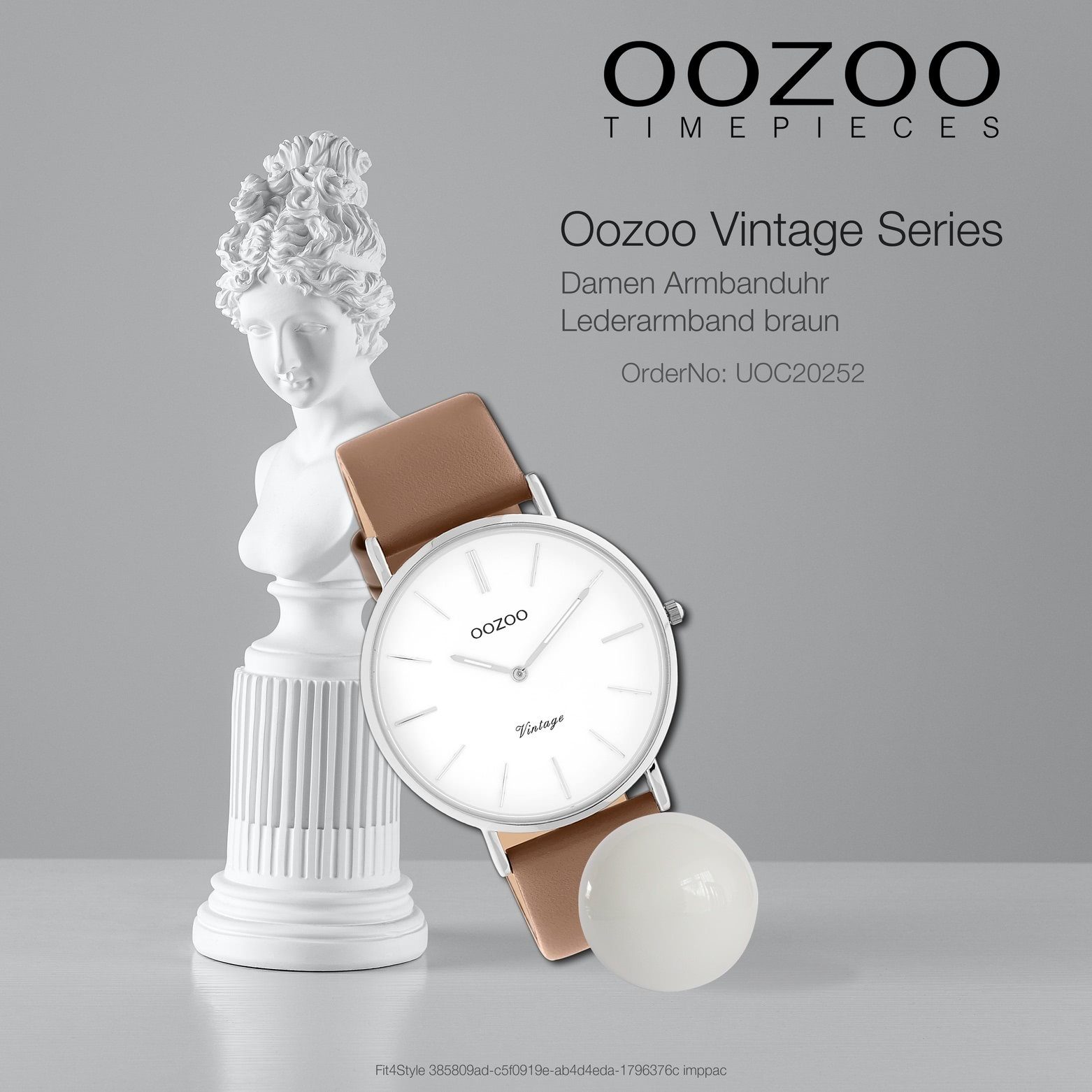 OOZOO Quarzuhr rund, Lederarmband, Vintage Armbanduhr Series, 40mm) Oozoo groß (ca. Fashion-Style Damenuhr Damen