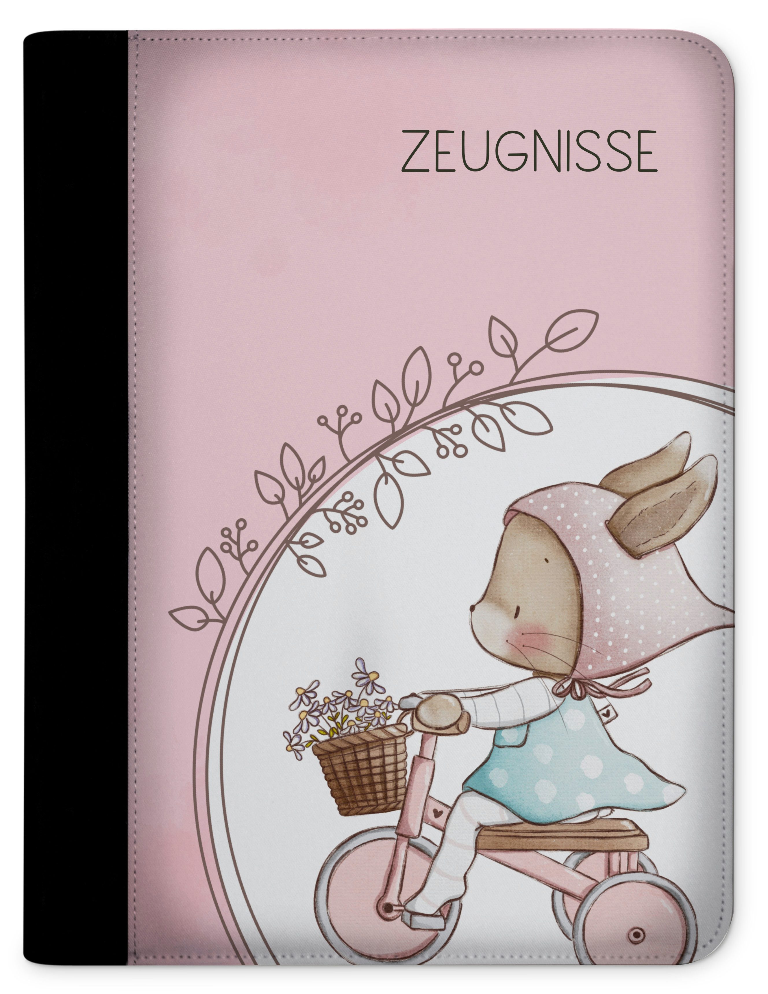 Schreibmappe Kinder Zeugnismappe, Dokumentenmappe, Ordner A4, Häschen Marichen