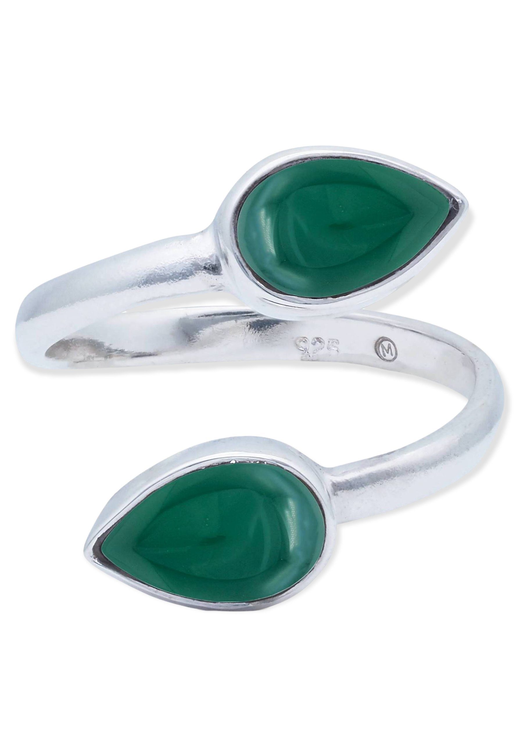 grüner 925er Silberring Onyx mantraroma mit Silber