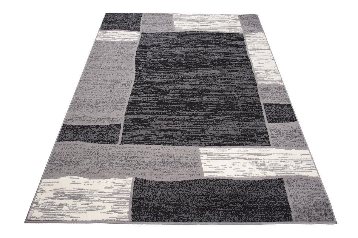 Mazovia Designteppich Modern Teppich Kurzflor Wohnzimmerteppich Robust und pflegeleicht GRAU, 250 x 300 cm, Fußbodenheizung,Allergiker geeignet,Farbecht,Pflegeleicht,Geometrisch
