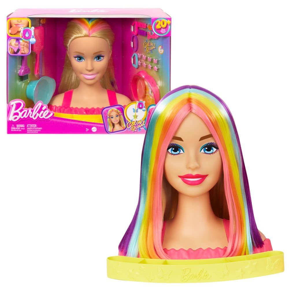 Barbie Anziehpuppe Deluxe Styling-Kopf blond Barbie Totally Hair Mattel Frisierkopf