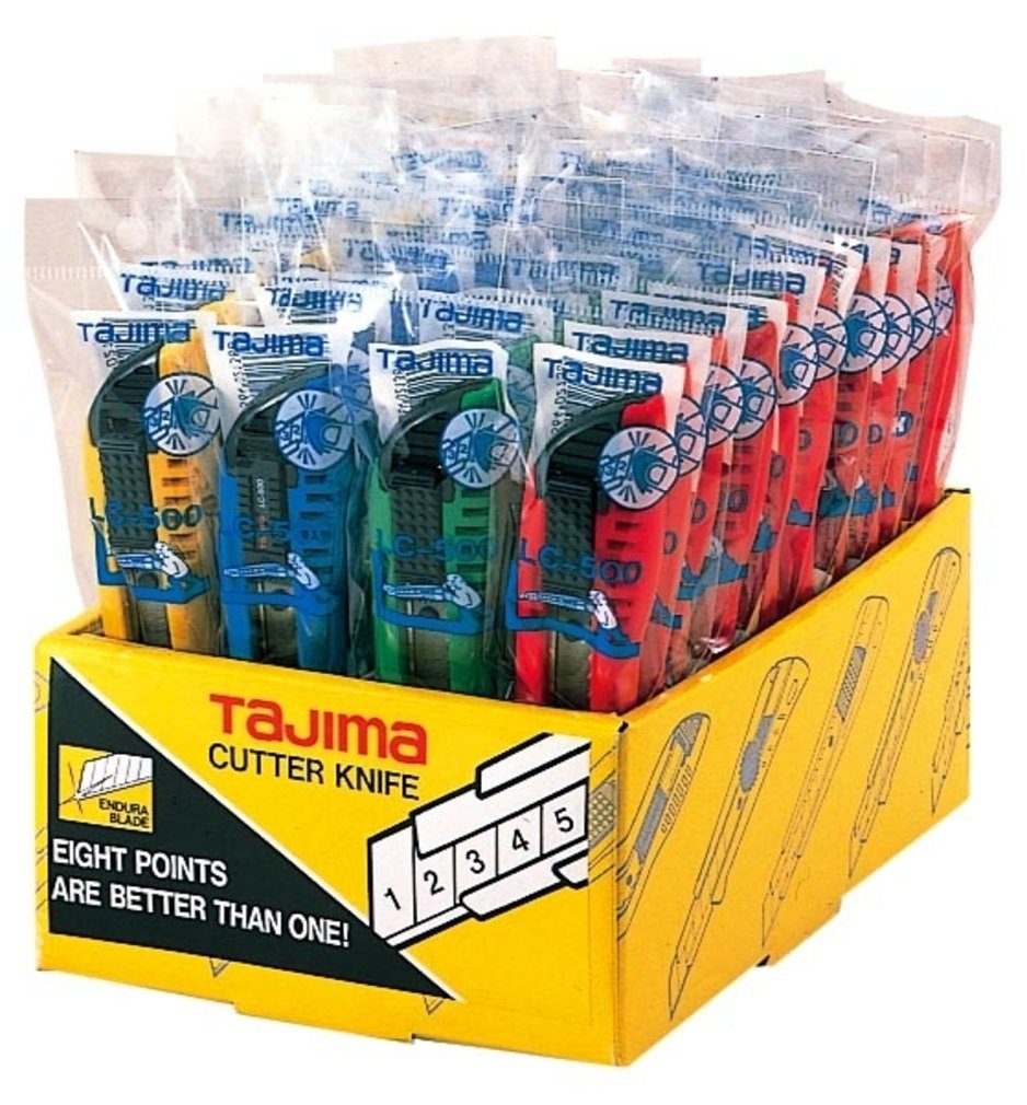 Tajima Cutter Tajima Automatik Cuttermesser 18mm, 3 Klingen, 4-farbig, 40 Stück im Display