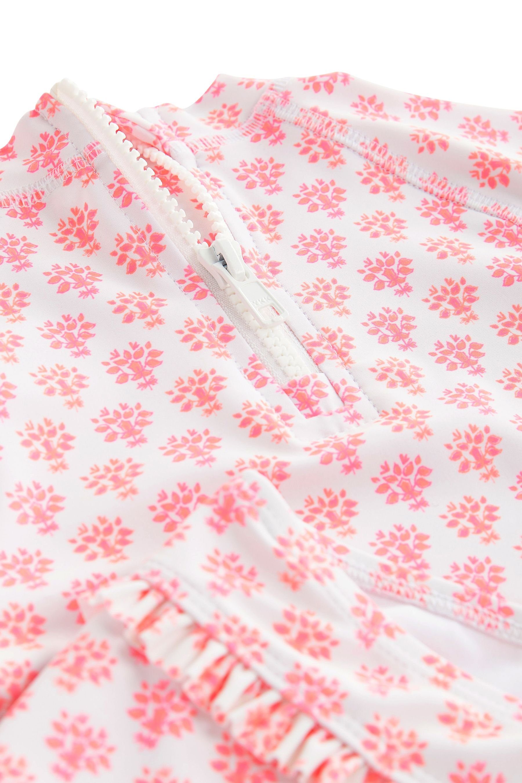 (2-St) Pink/White 2-teiliger Badeanzug Fluro Sonnenschutz-Badeset Next