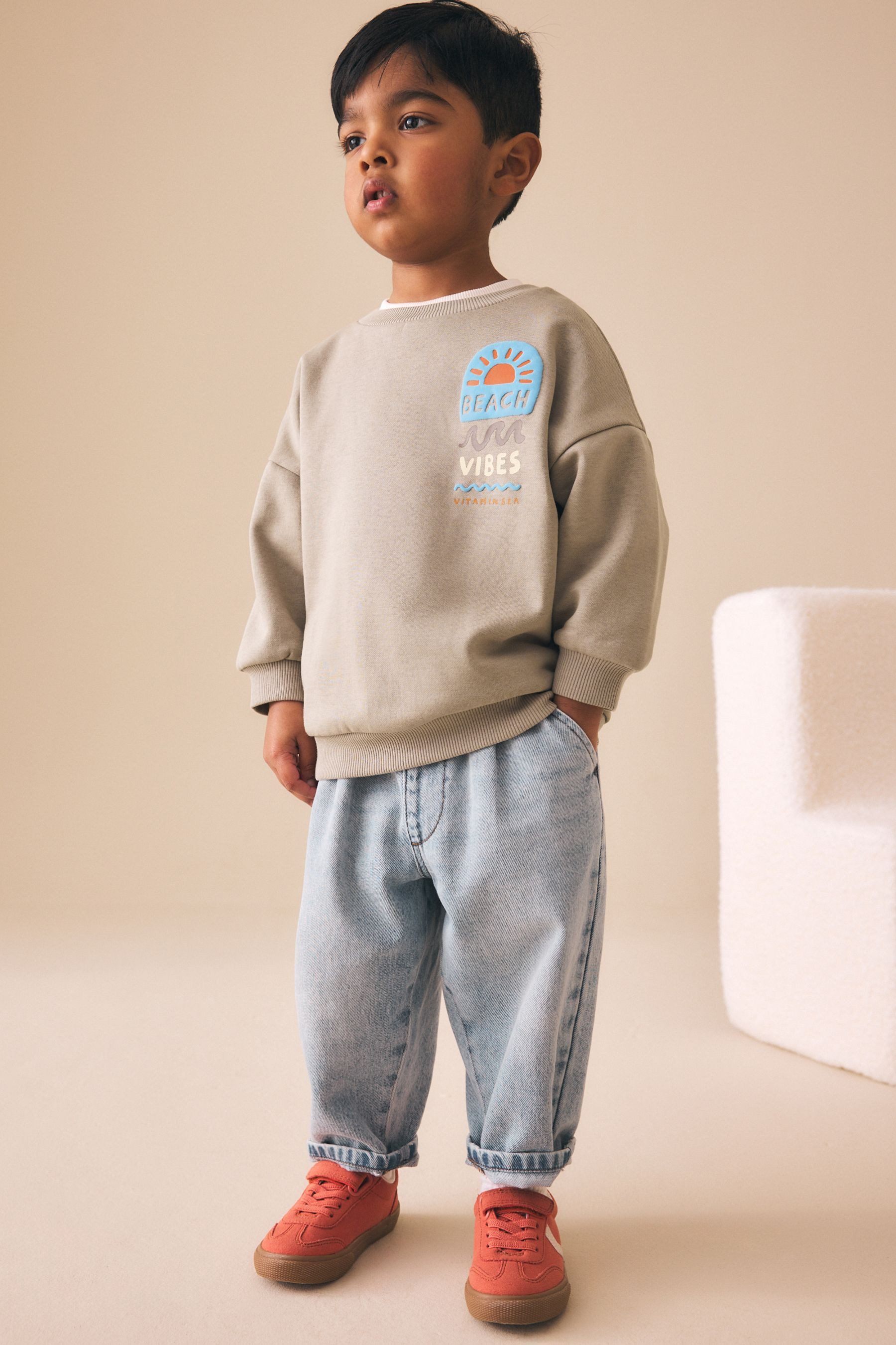 Next Sweater Sweatshirt mit Rundhalsausschnitt und Print (1-tlg) – Bild 4 von 5