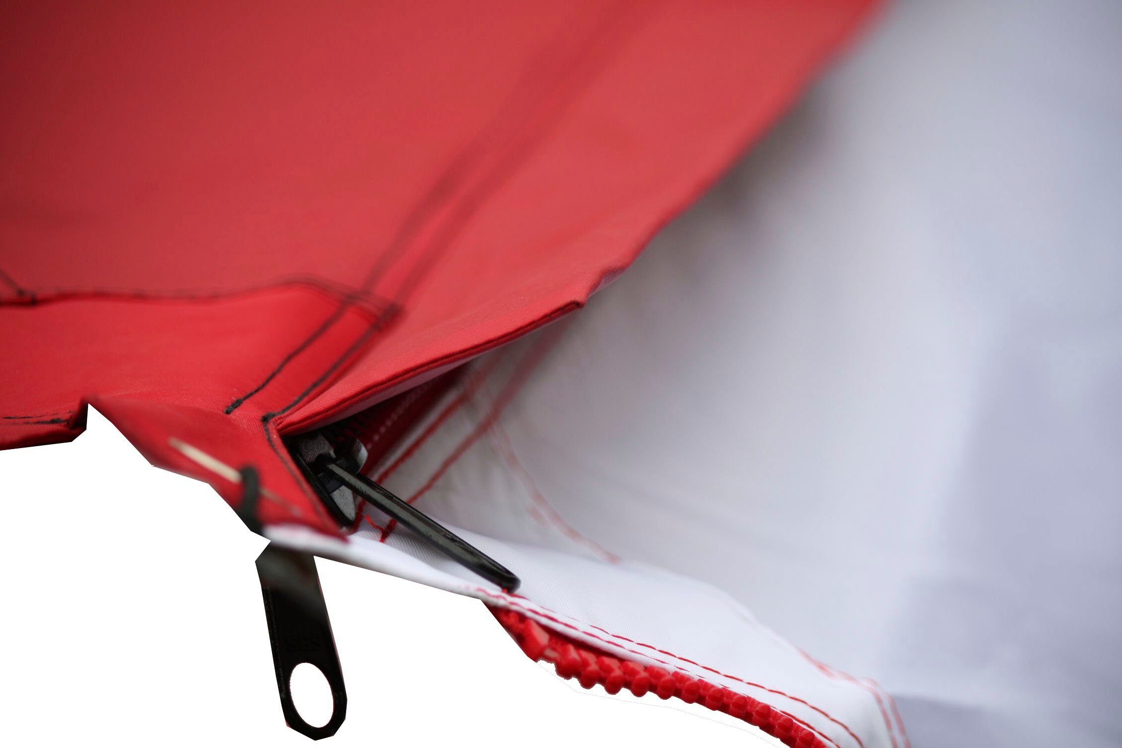 Sonnensegel rot mit RV-Abdeckung Canvas Single / schwarz BENT RV Zip-Protect