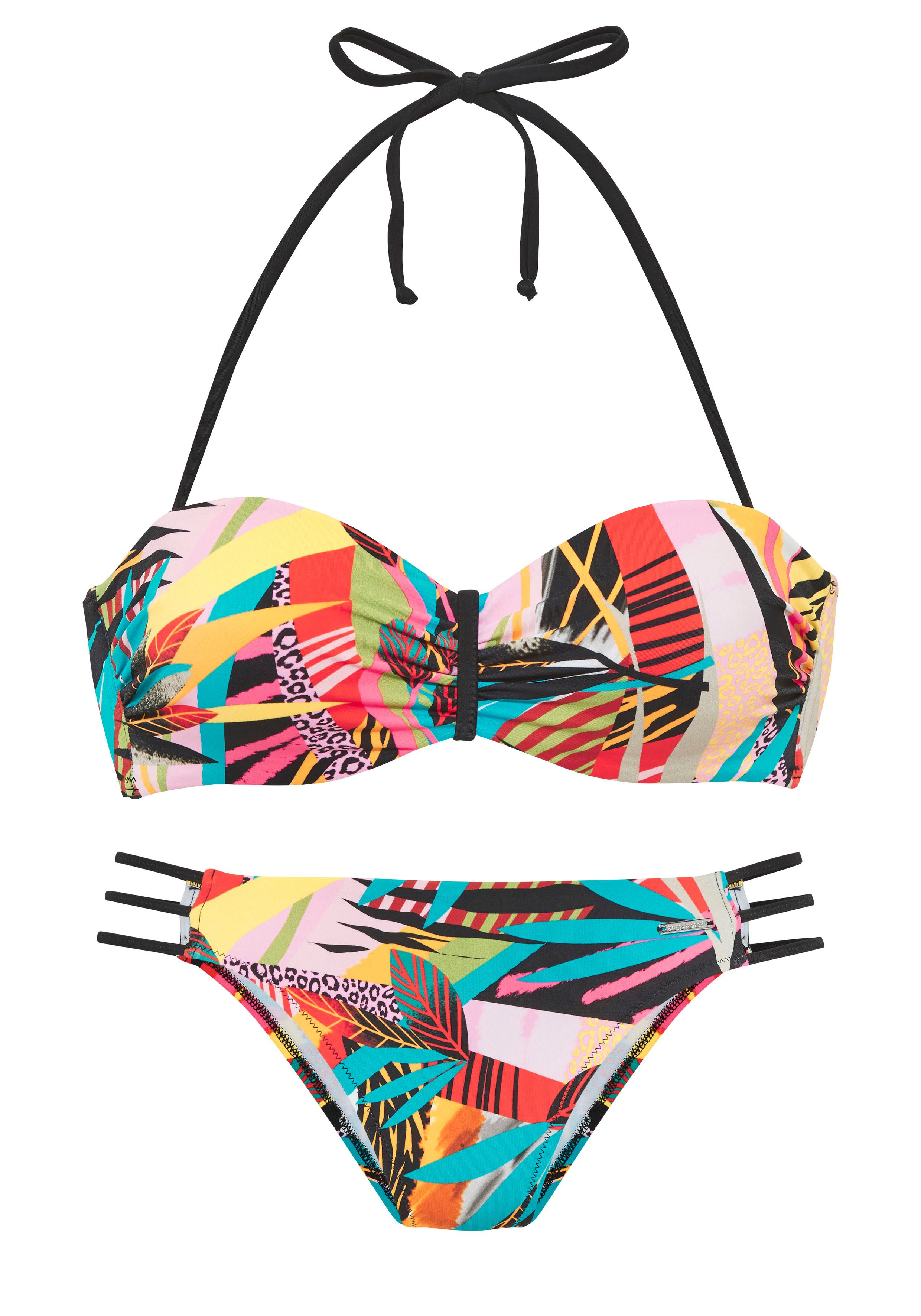 Bruno Banani Bügel-Bandeau-Bikini Onyx (Set) mit kontrastfarbigen Details günstig online kaufen