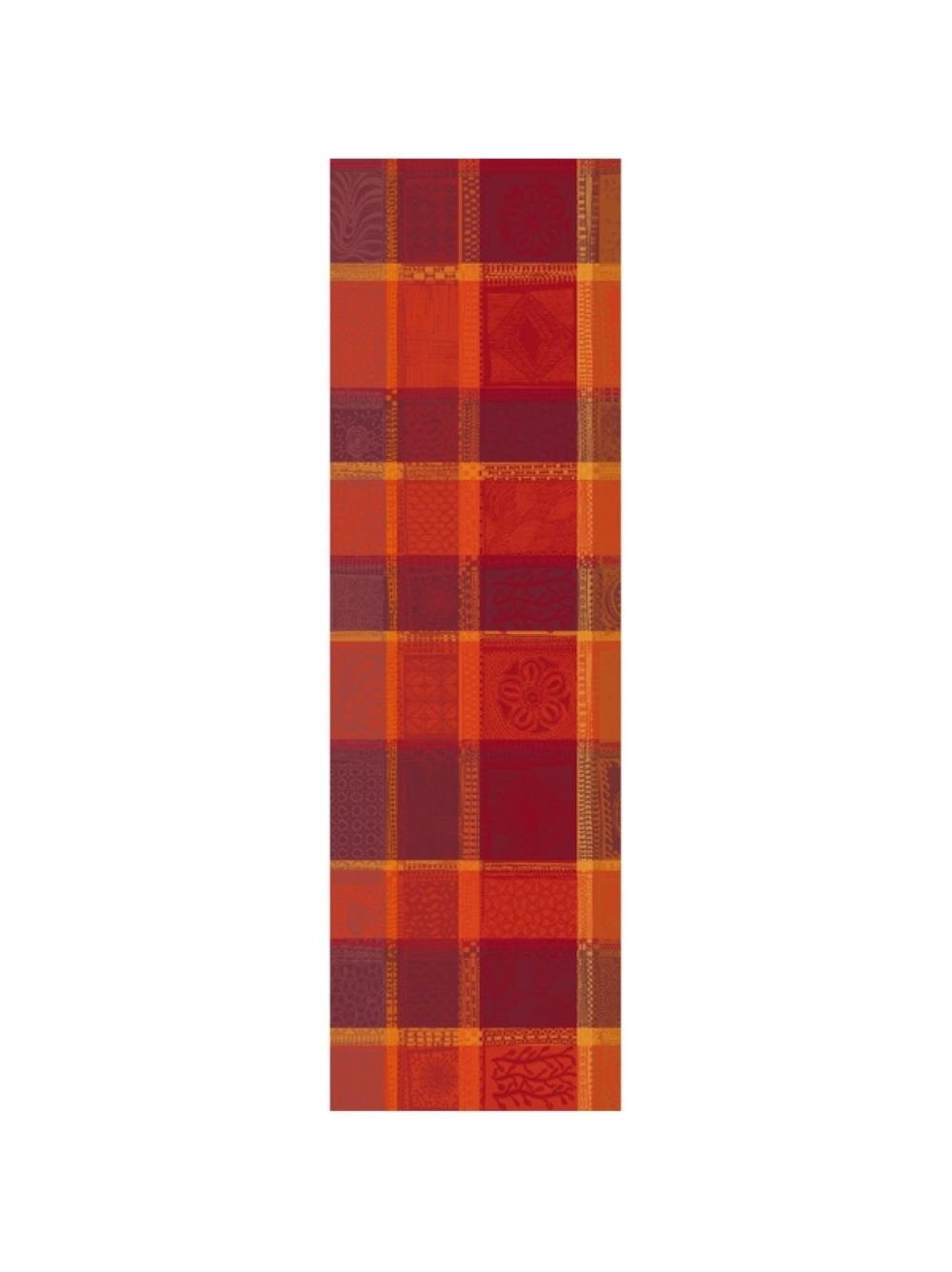 Garnier Thiebaut Tischläufer Tischläufer Mille Wax Ketchup 55x180 cm, jacquard-gewebt