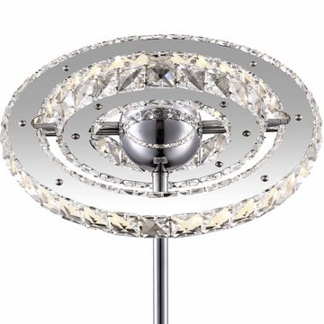 Globo LED Tischleuchte, LED-Leuchtmittel fest verbaut, Neutralweiß, LED Tisch Lampe Beistell Lese Kristall Ring Ess Zimmer Strahler