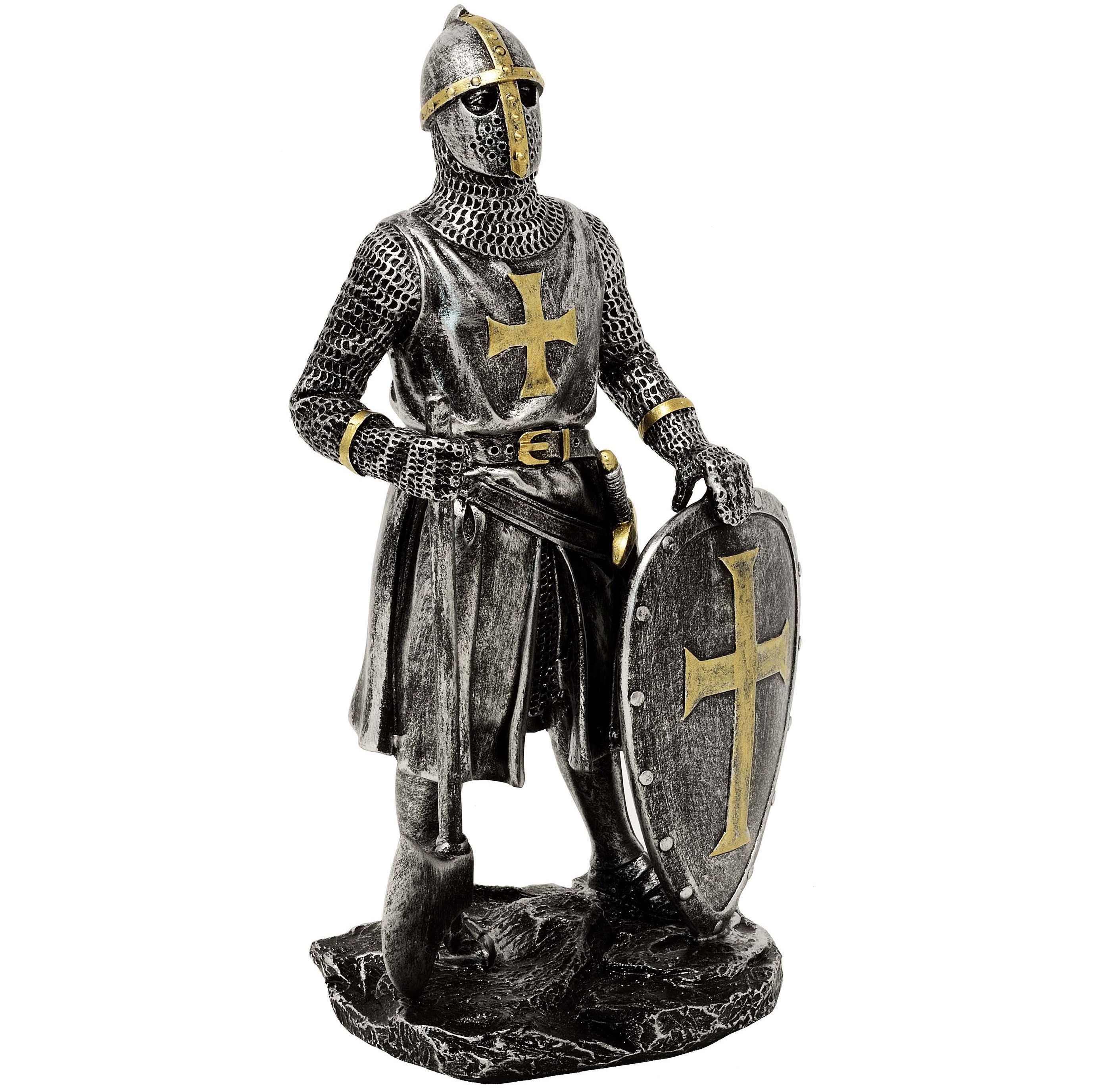 MystiCalls Dekofigur Kreuzritter silber-bronzefarben mit Kampfaxt günstig online kaufen