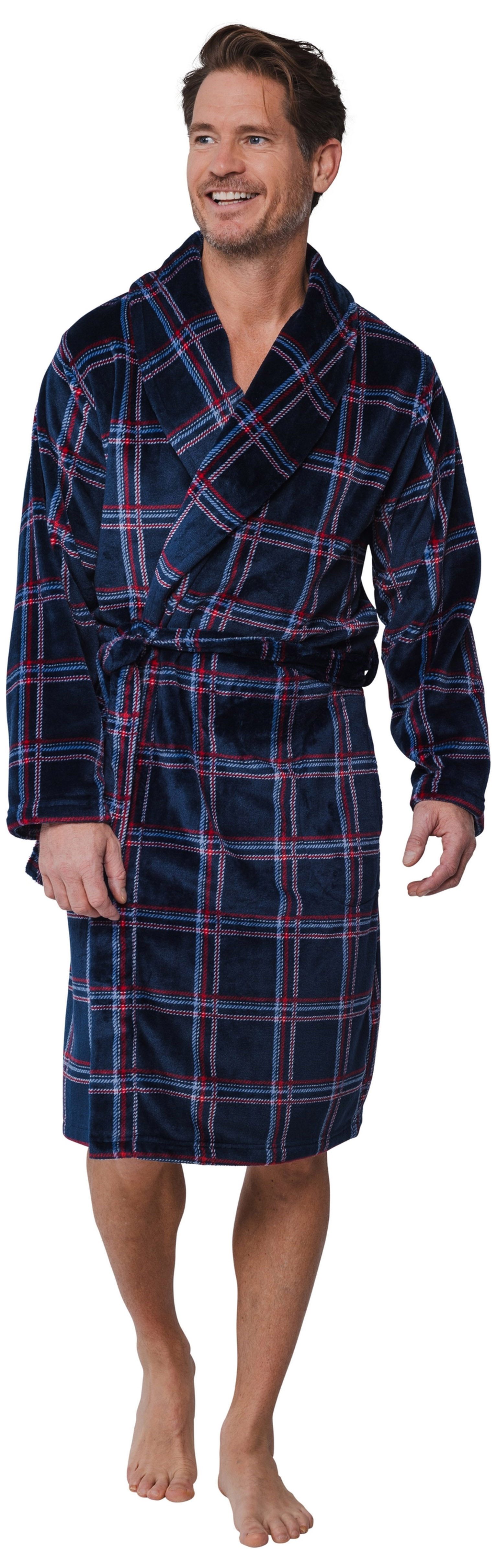 Pastunette Herrenbademantel Herren Fleece, Midi, Polyester, Schalkragen, Gü günstig online kaufen