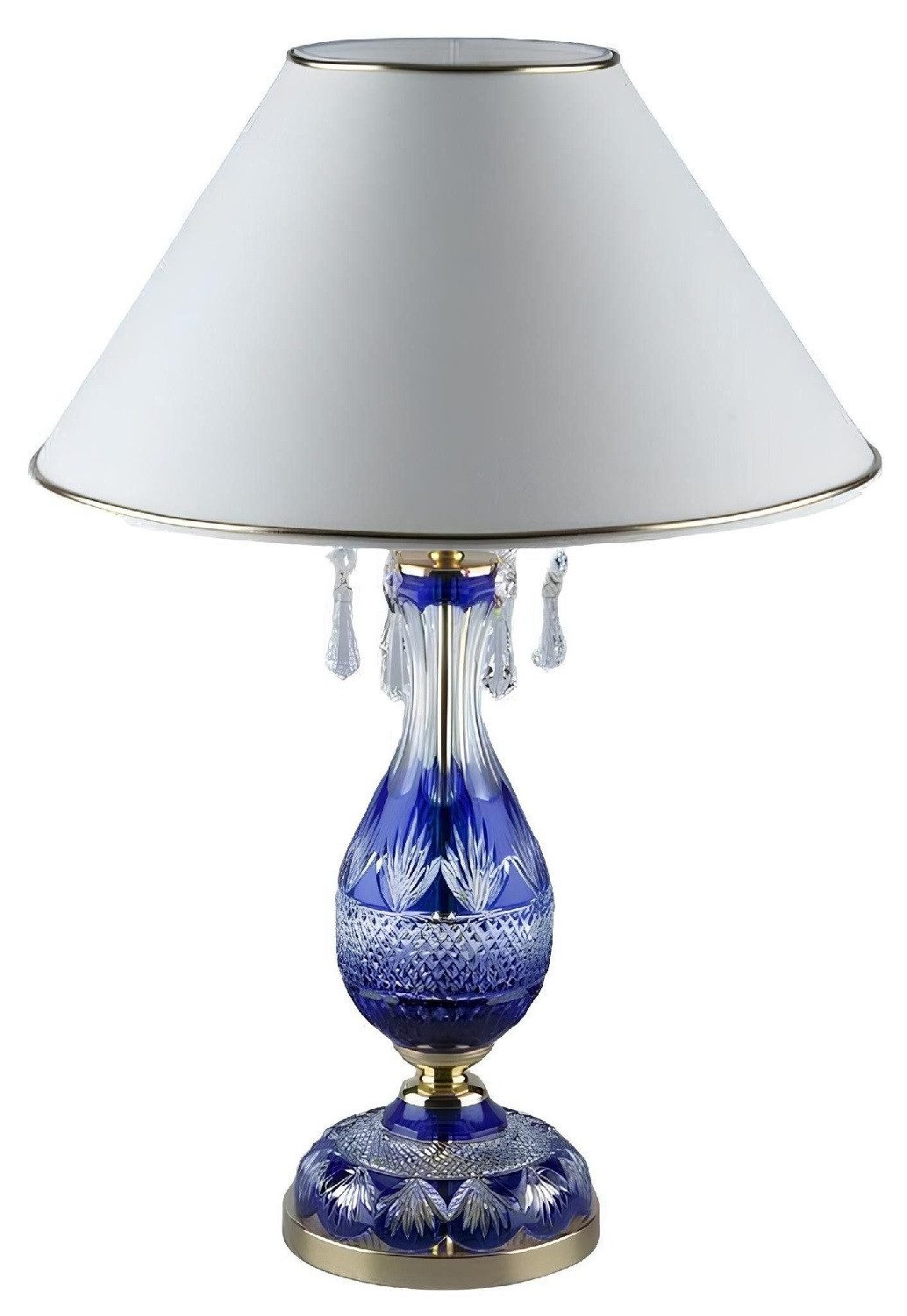 Xlmoebel Tischleuchte Antike Tischlampe mit Kristallverzierungen von Bohemia IVELE, Hergestellt in Europa