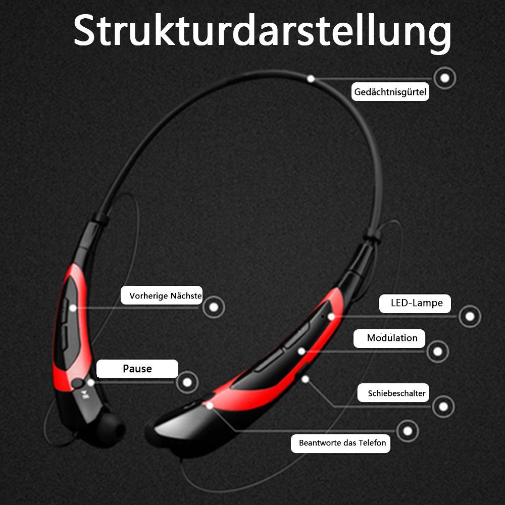 Jormftte In-Ear-Kopfhörer Bluetooth-Kopfhörer,Nackenbügel-Headset