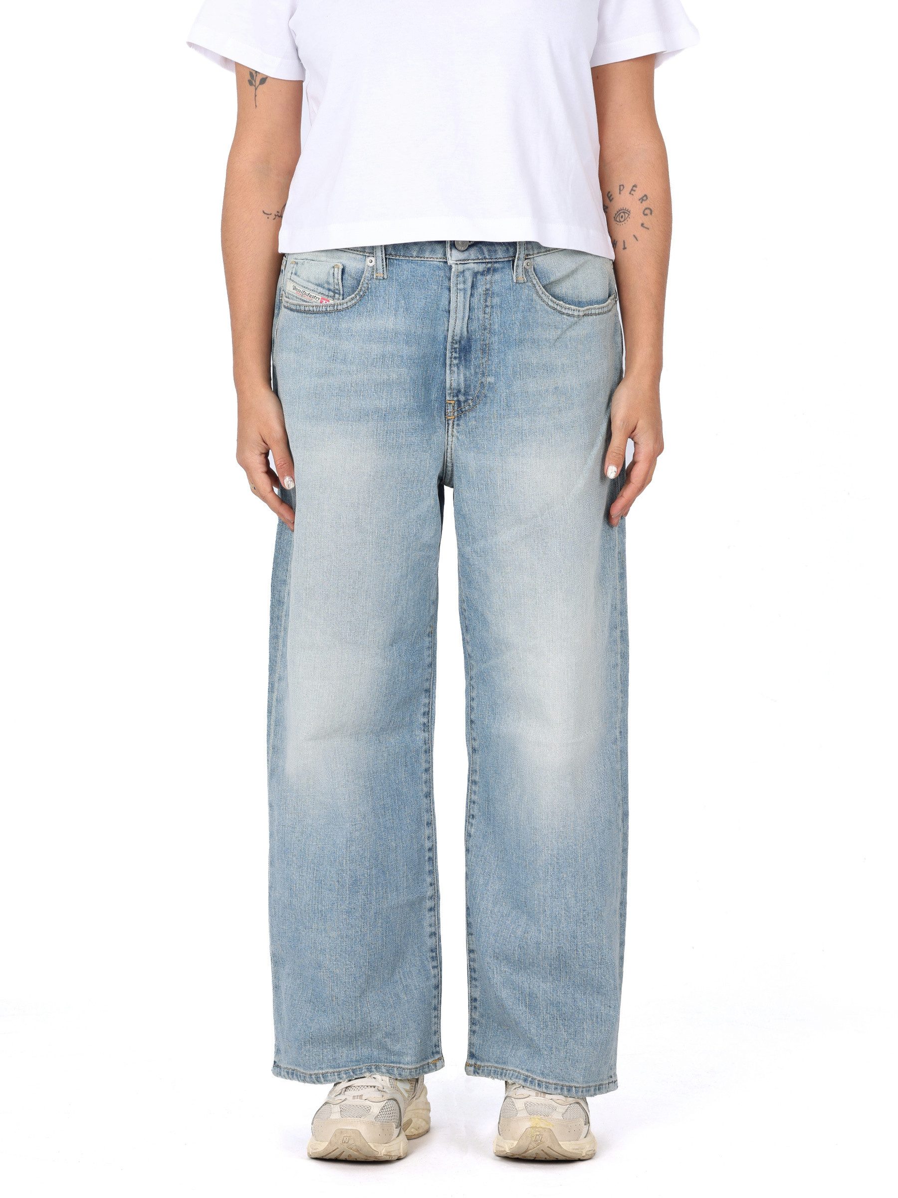 Diesel Loose-fit-Jeans Straight Leg Low Waist - KRASHEE R08BI - Länge:32 Knöchellang, gerade Beinform