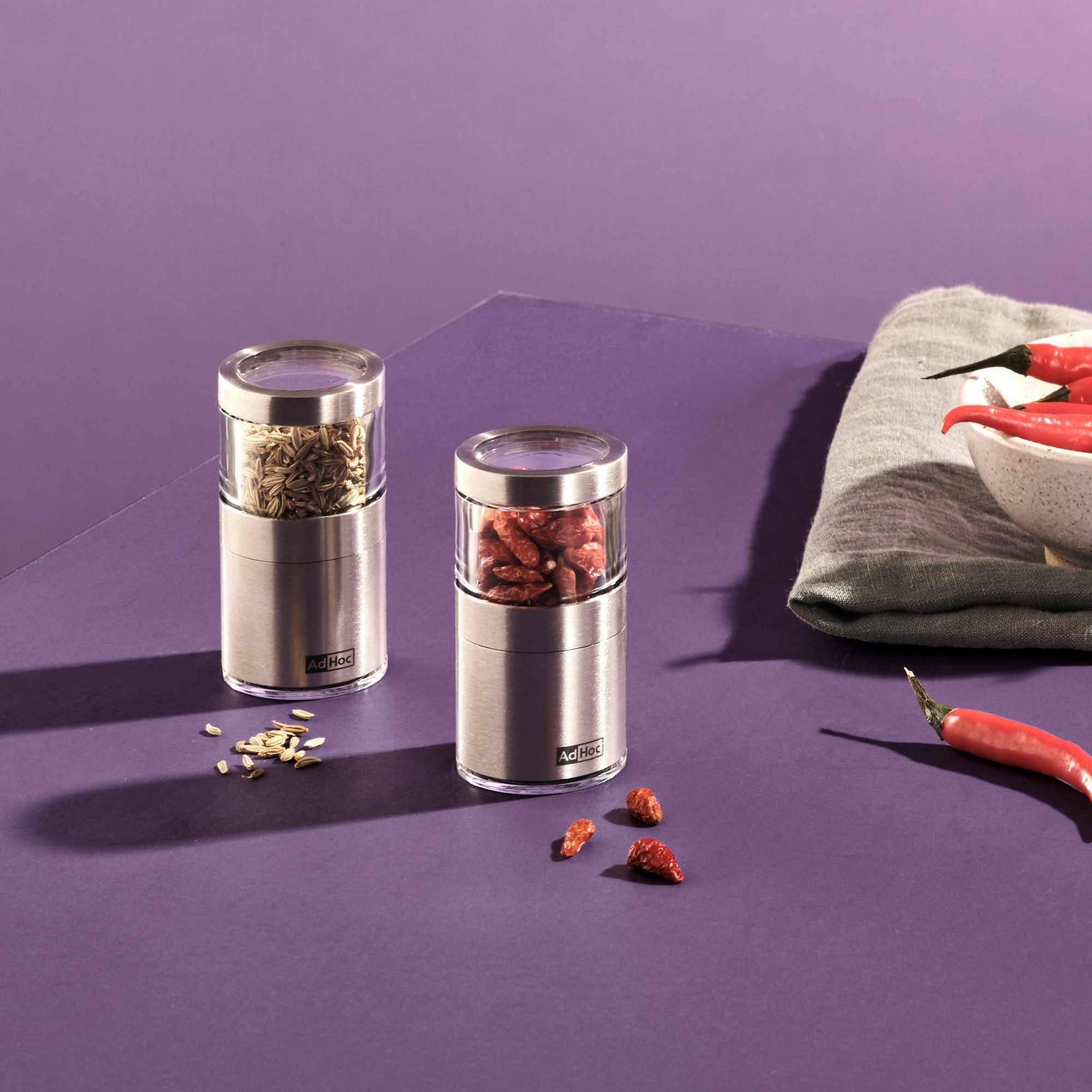 AdHoc Chilimühle Voyage Mini-Chilischneider manuell, (1 Stück), kompakt, perfekt für unterwegs
