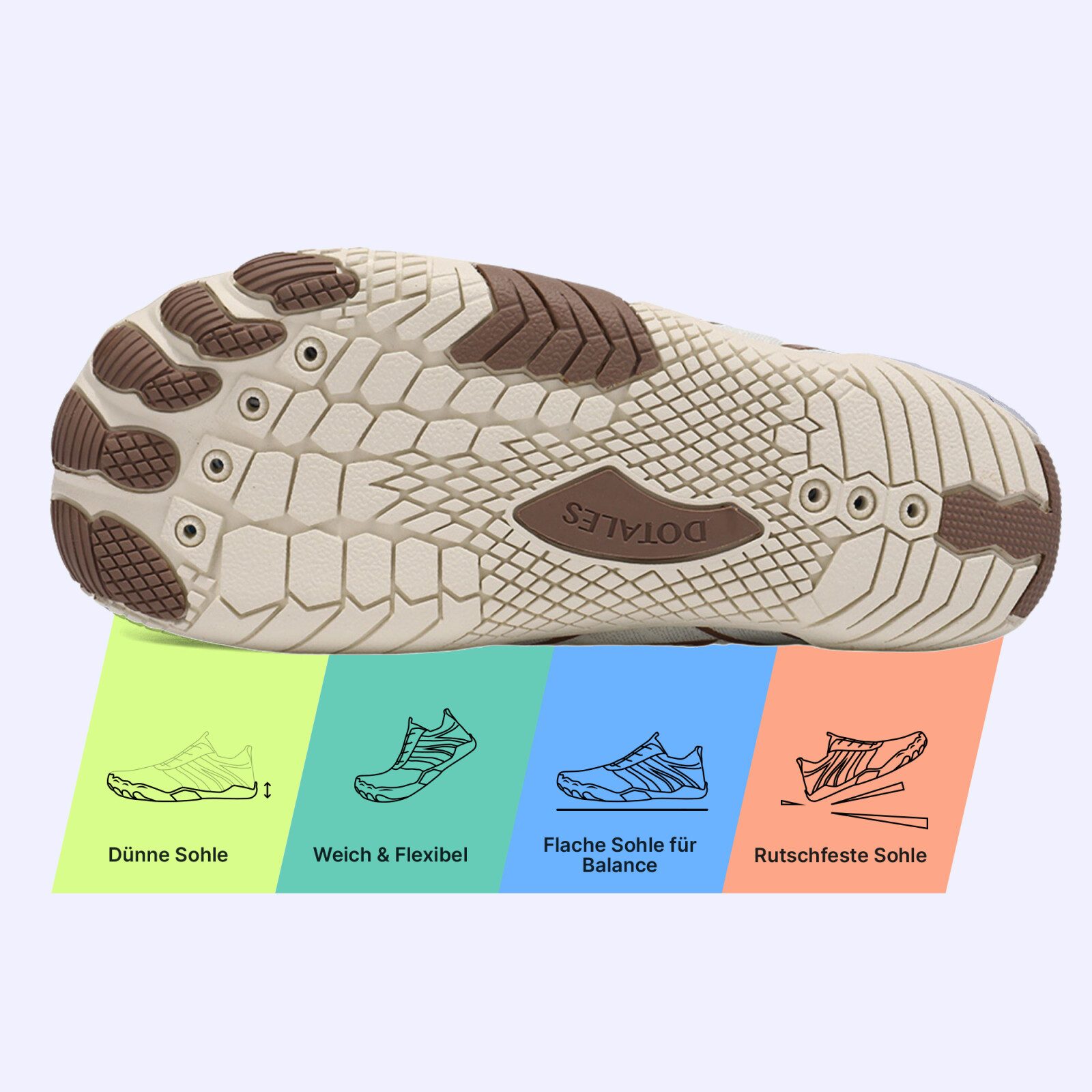 DOTALES Flowstep Barfußschuhe Damen & Herren, Flowstep Barfußschuhe Barfußschuh Das Original-Barfuß Sneaker, Minimalschuhe, Schnellverschluss