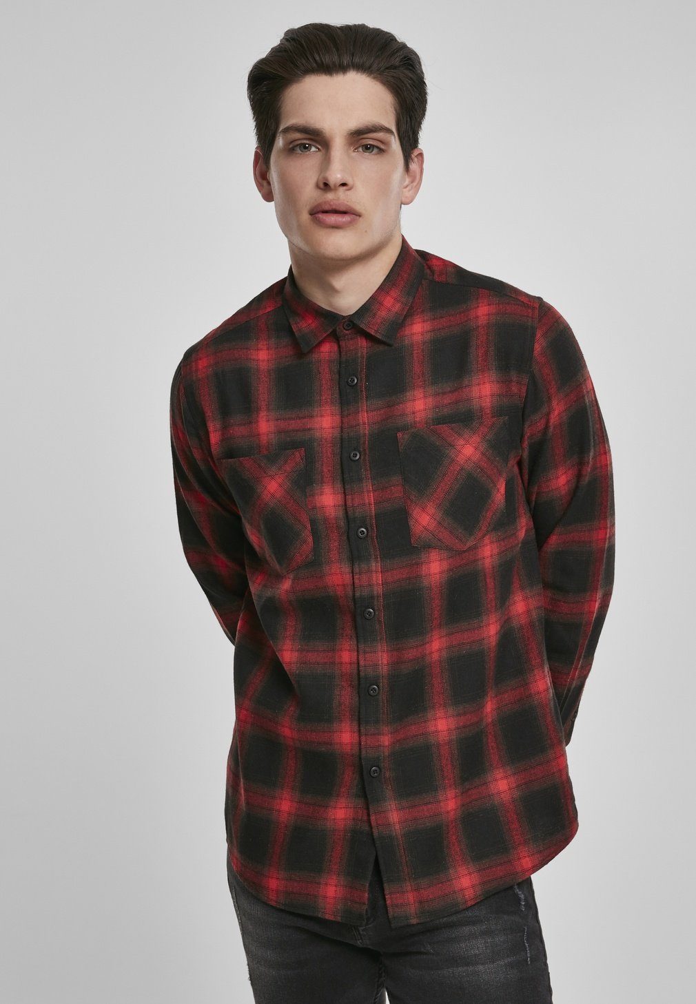 Heren Flanellen Overhemd Plaid, Blauw-Wit Heren Flanellen Overhemd Plaid, Blauw-Wit