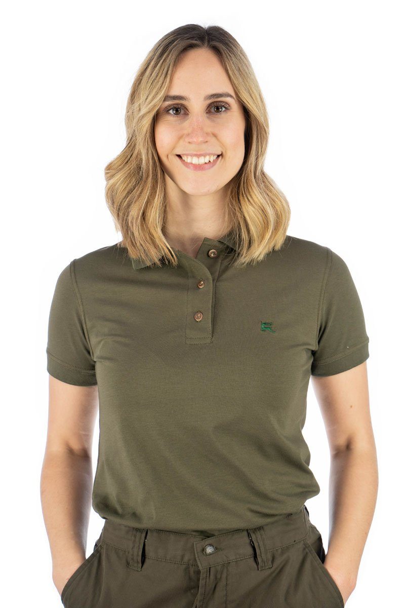 OS Trachten Poloshirt Laukas Kurzarm Shirt mit Hirsch-Stickerei auf der linken Brust